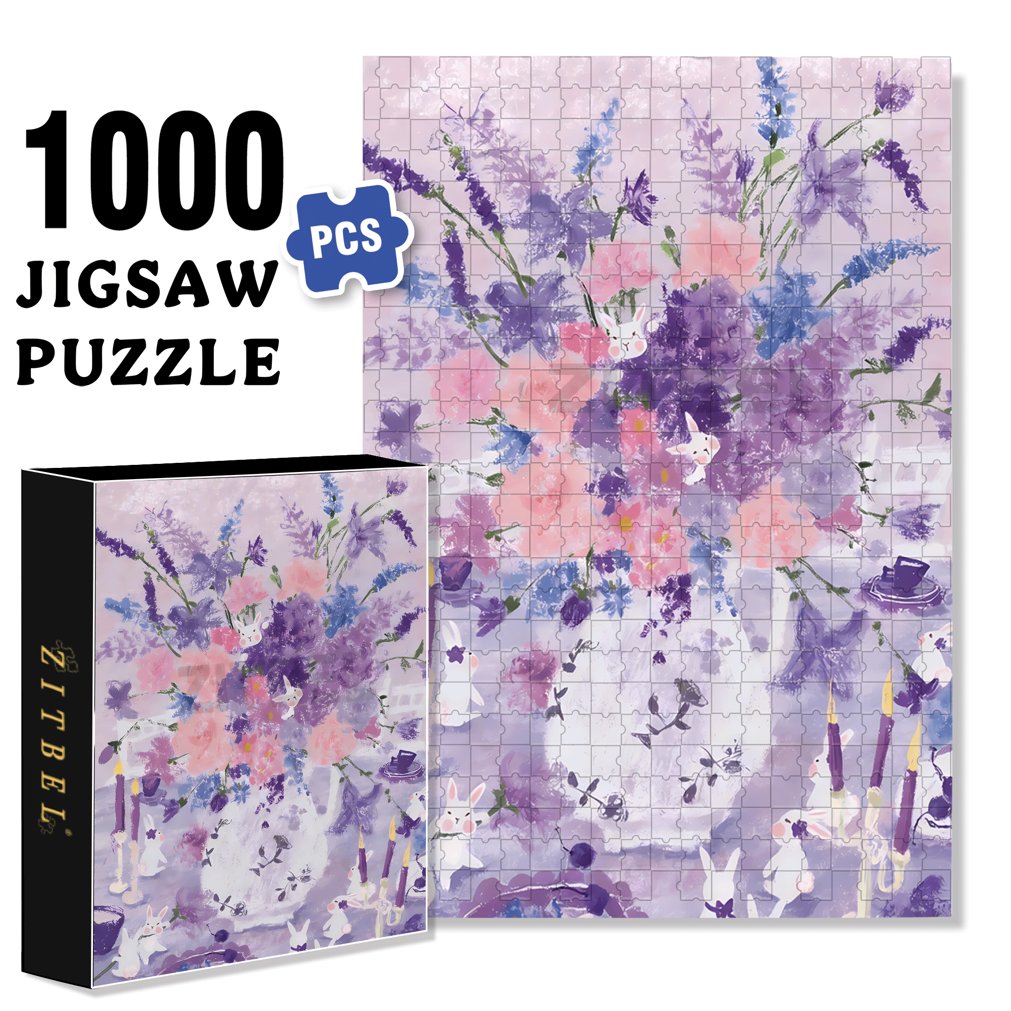 Warm Purple 500pcs/1000pcs Jigsaw Puzzle, Scratch-Resistant, Interactive Family Game & Brain-Boosting DIY Decor, Perfect for Halloween, Christmas & New Year Gifts, Family Puzzle Game