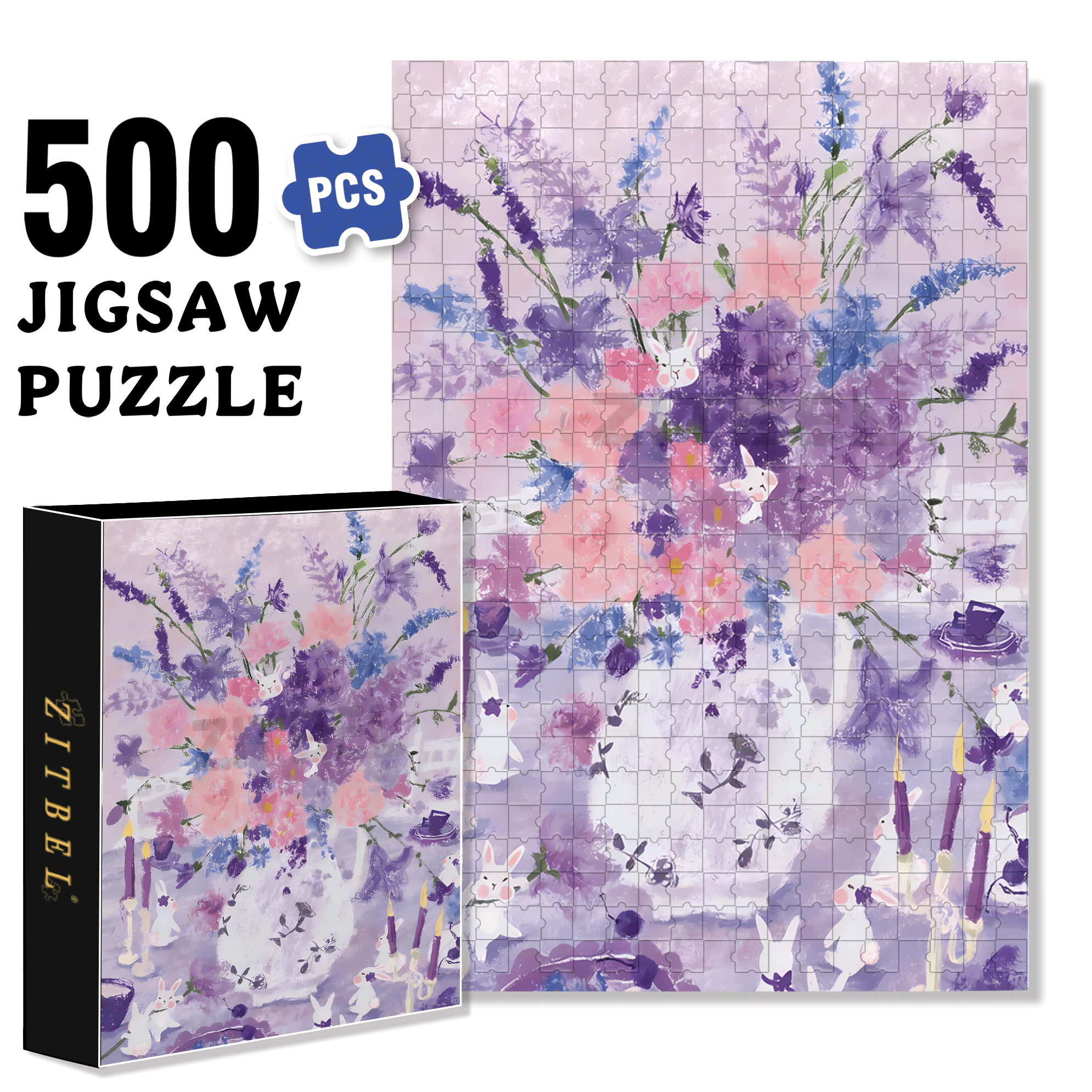 Warm Purple 500pcs/1000pcs Jigsaw Puzzle, Scratch-Resistant, Interactive Family Game & Brain-Boosting DIY Decor, Perfect for Halloween, Christmas & New Year Gifts, Family Puzzle Game