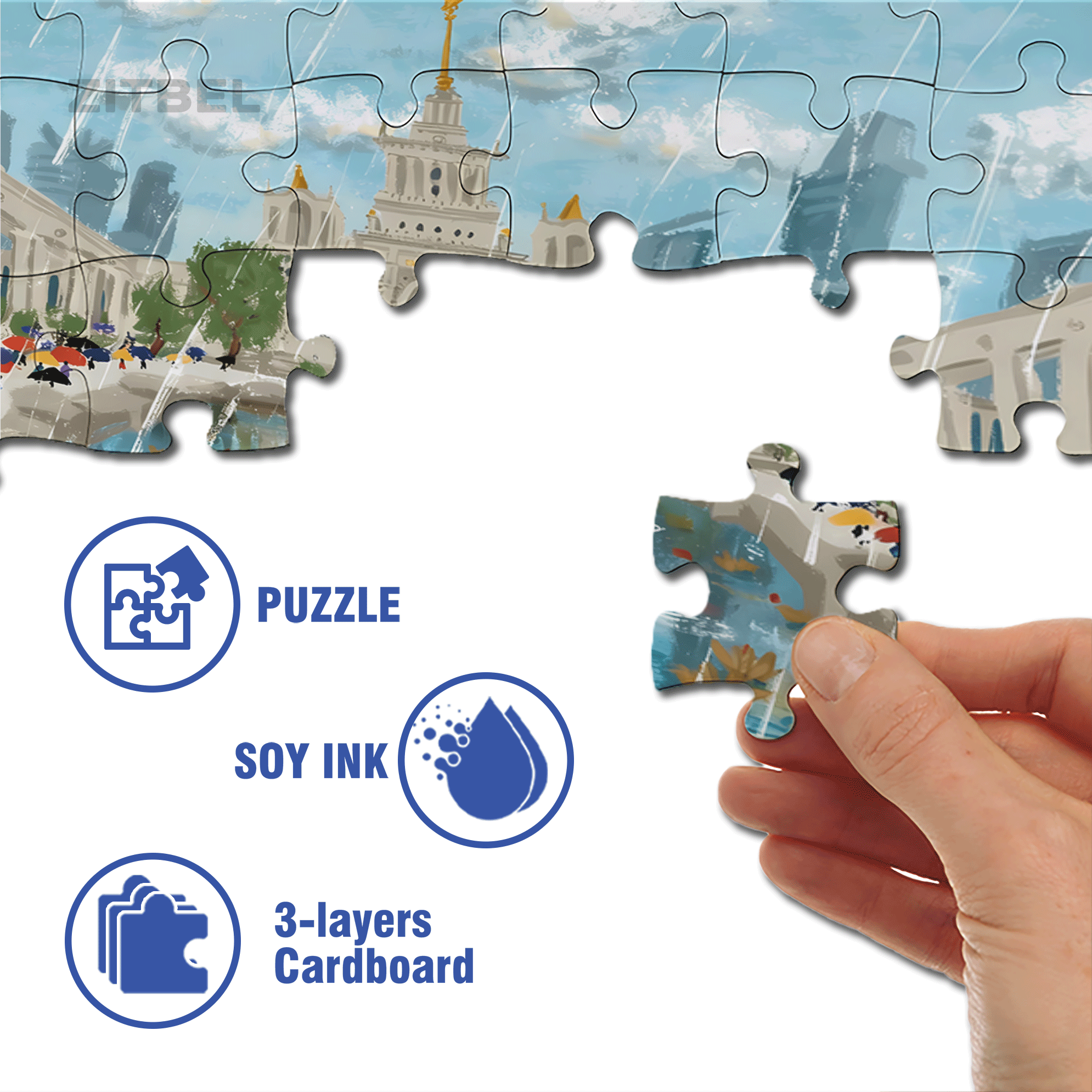Watching Fish On Rainy Days 500pcs/1000pcs Jigsaw Puzzle, Scratch-Resistant, Interactive Family Game & Brain-Boosting DIY Decor, Perfect for Halloween, Christmas & New Year Gifts, Family Puzzle Game