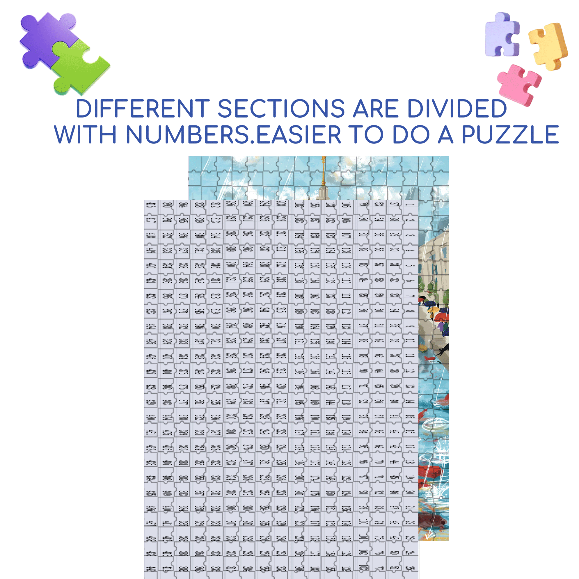 Watching Fish On Rainy Days 500pcs/1000pcs Jigsaw Puzzle, Scratch-Resistant, Interactive Family Game & Brain-Boosting DIY Decor, Perfect for Halloween, Christmas & New Year Gifts, Family Puzzle Game