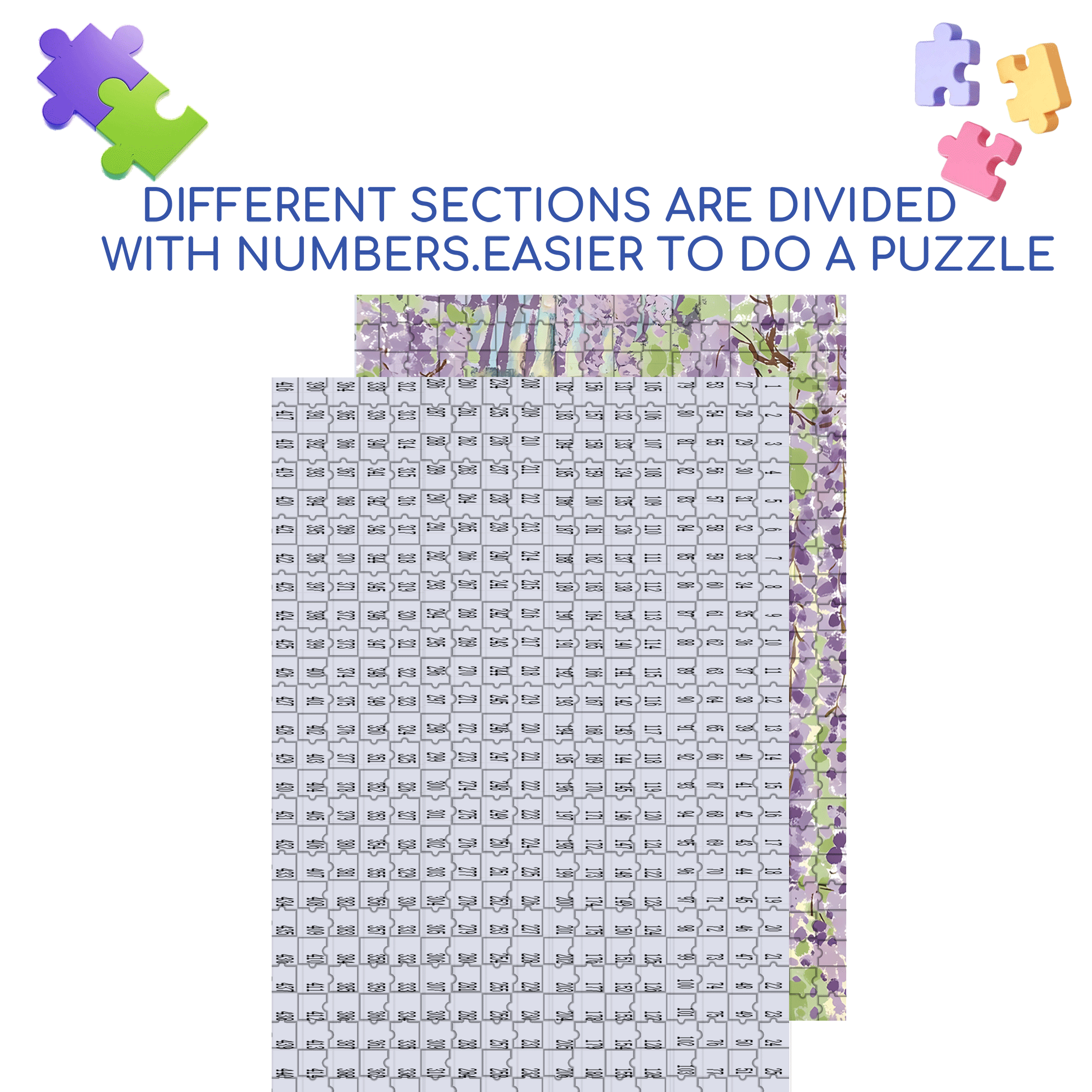 Wisteria Garden 500pcs/1000pcs Jigsaw Puzzle, Scratch-Resistant, Interactive Family Game & Brain-Boosting DIY Decor, Perfect for Halloween, Christmas & New Year Gifts, Family Puzzle Game