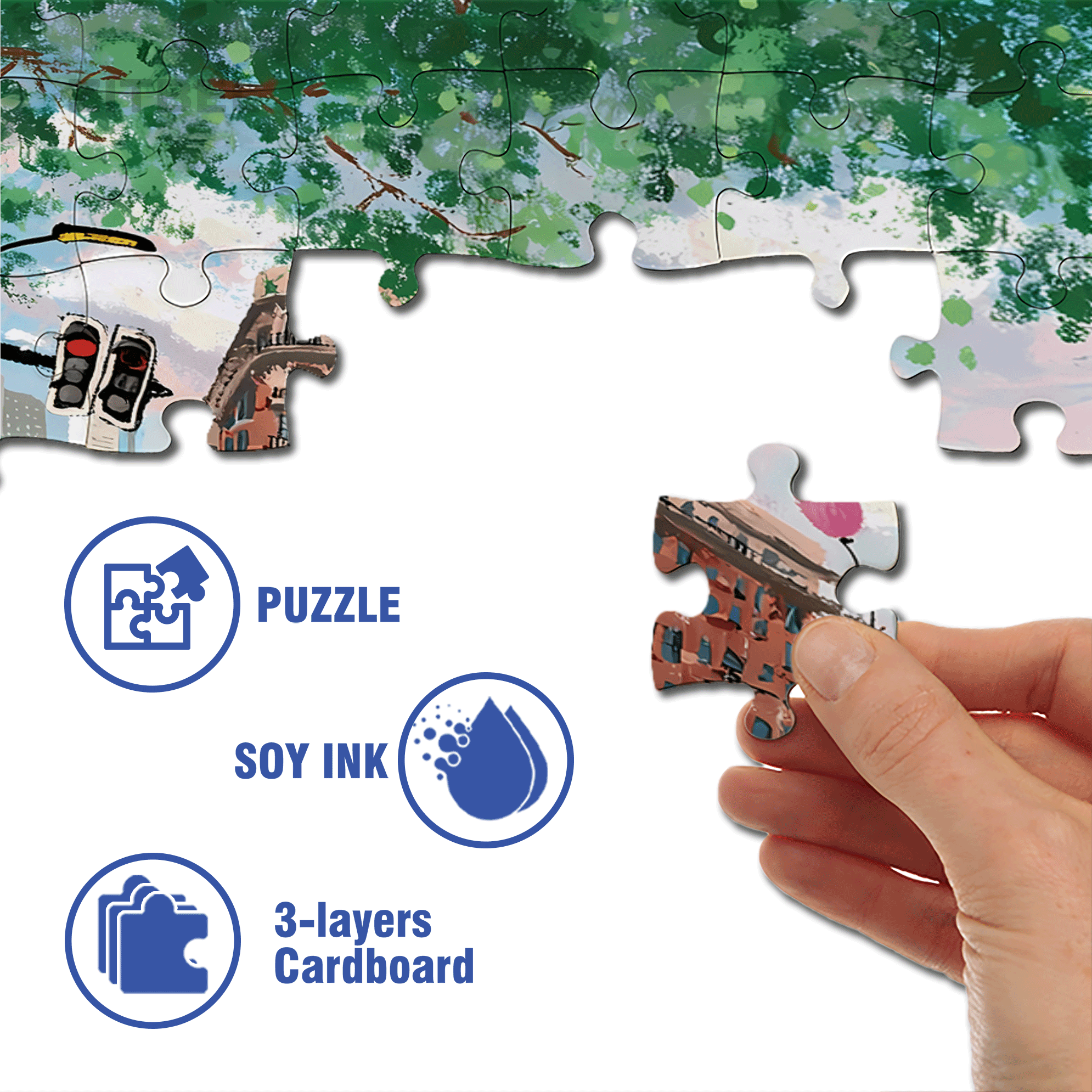 Wukang Building 500pcs/1000pcs Jigsaw Puzzle, Scratch-Resistant, Interactive Family Game & Brain-Boosting DIY Decor, Perfect for Halloween, Christmas & New Year Gifts, Family Puzzle Game