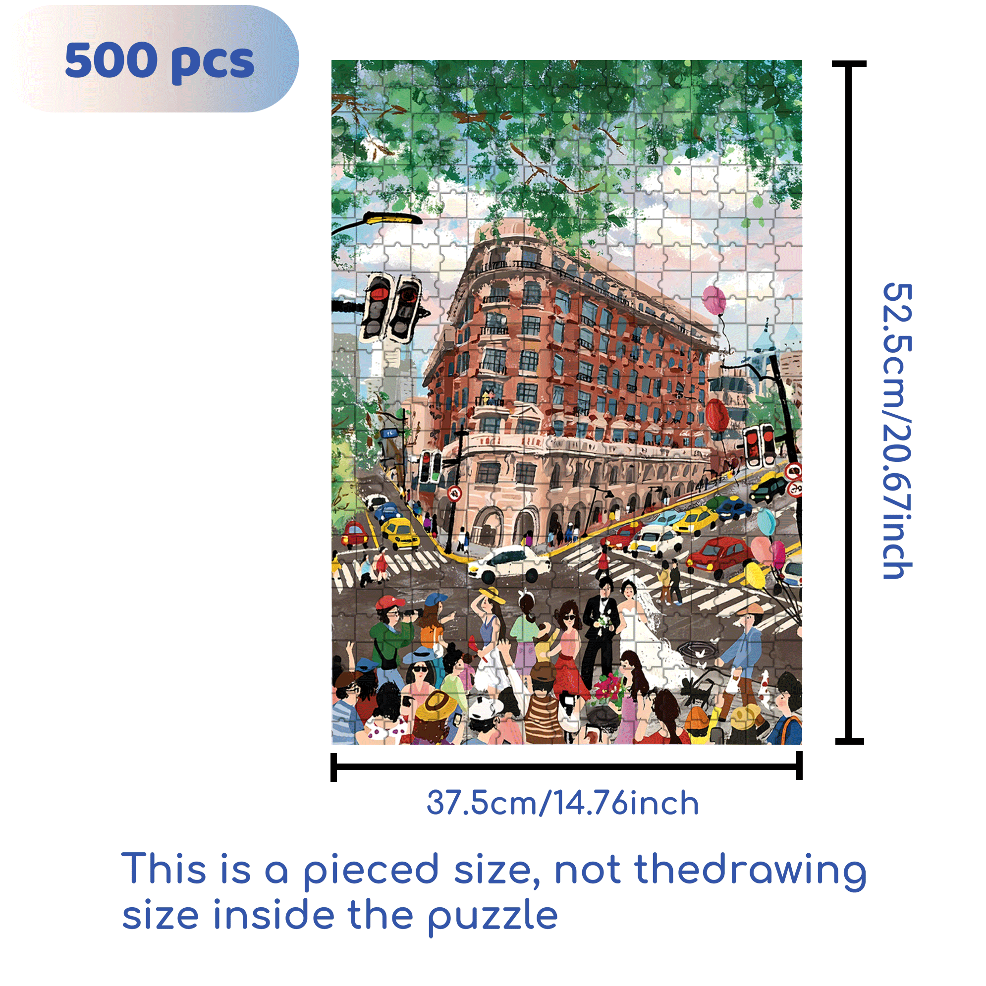 Wukang Building 500pcs/1000pcs Jigsaw Puzzle, Scratch-Resistant, Interactive Family Game & Brain-Boosting DIY Decor, Perfect for Halloween, Christmas & New Year Gifts, Family Puzzle Game