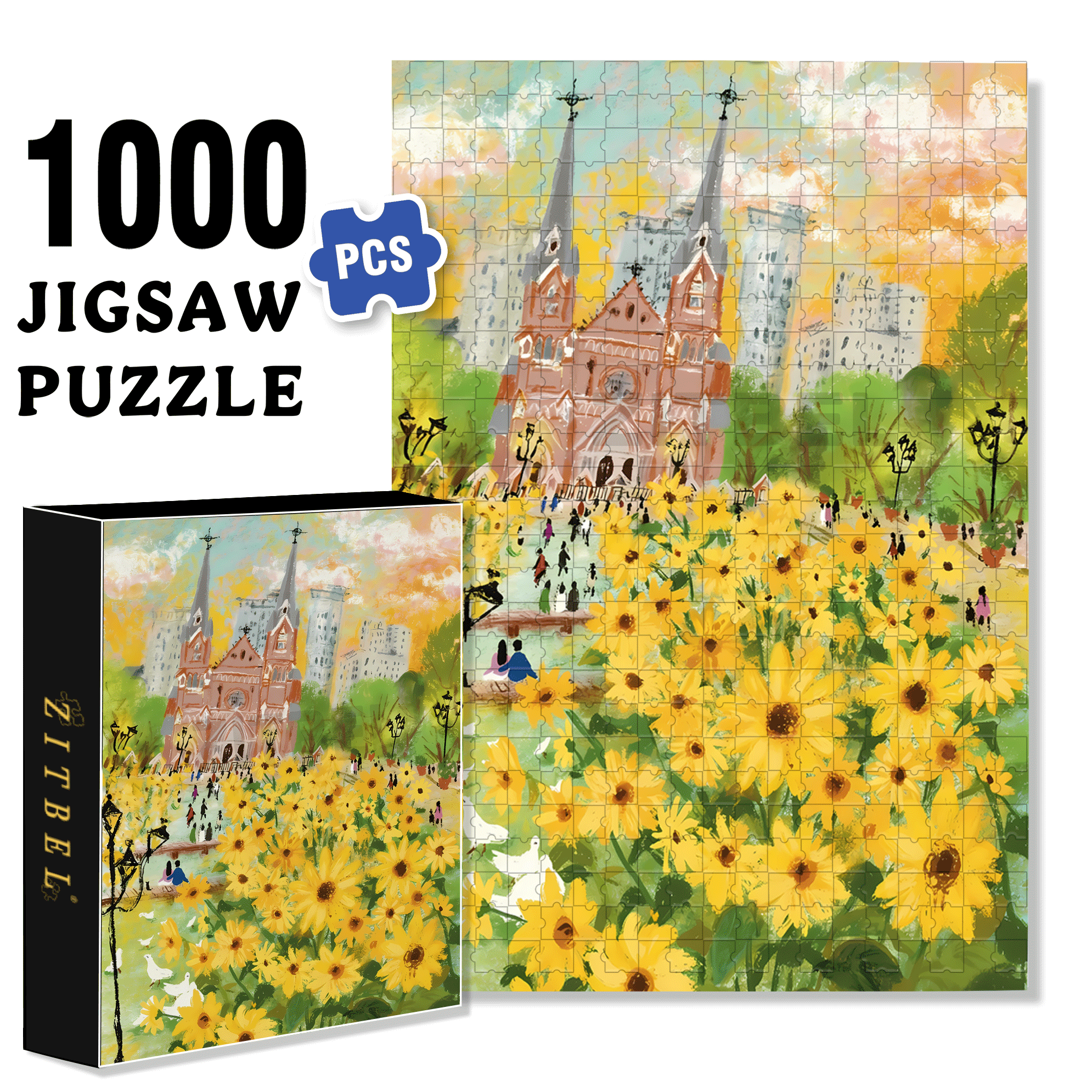 Xujiahui Church 500pcs/1000pcs Jigsaw Puzzle, Scratch-Resistant, Interactive Family Game & Brain-Boosting DIY Decor, Perfect for Halloween, Christmas & New Year Gifts, Family Puzzle Game