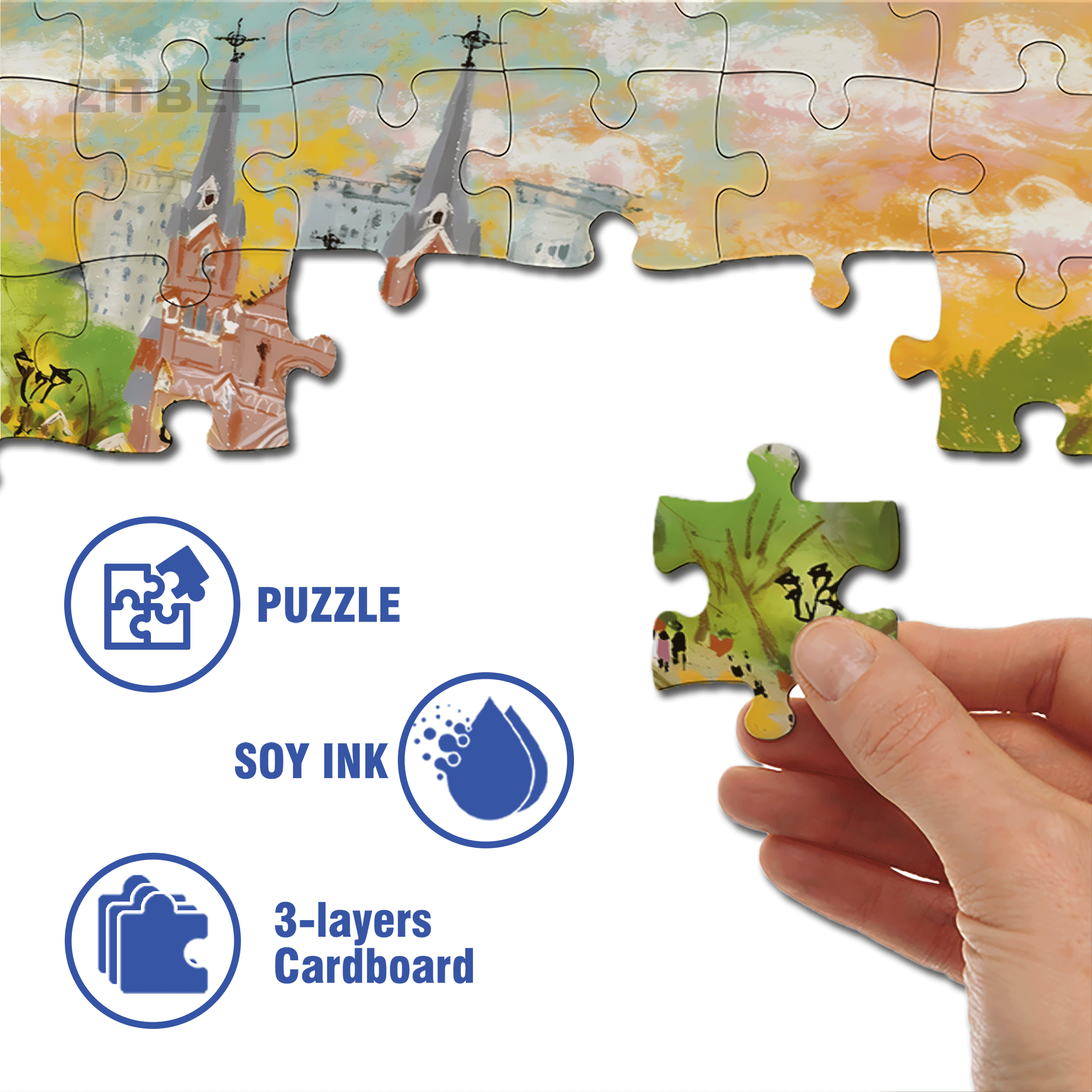 Xujiahui Church 500pcs/1000pcs Jigsaw Puzzle, Scratch-Resistant, Interactive Family Game & Brain-Boosting DIY Decor, Perfect for Halloween, Christmas & New Year Gifts, Family Puzzle Game