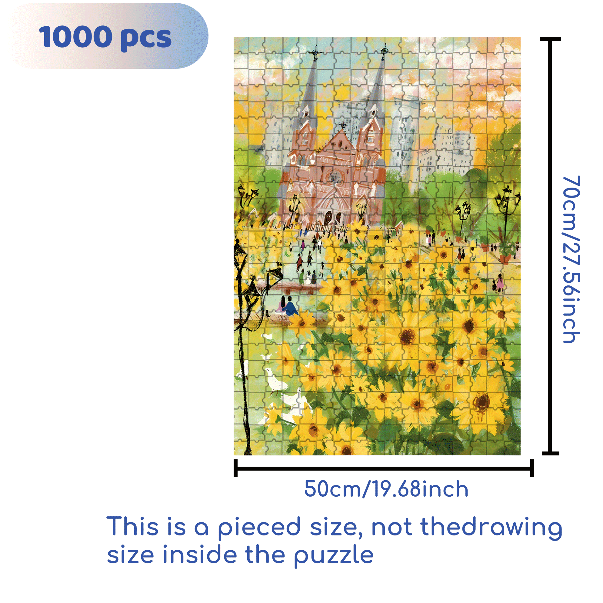 Xujiahui Church 500pcs/1000pcs Jigsaw Puzzle, Scratch-Resistant, Interactive Family Game & Brain-Boosting DIY Decor, Perfect for Halloween, Christmas & New Year Gifts, Family Puzzle Game