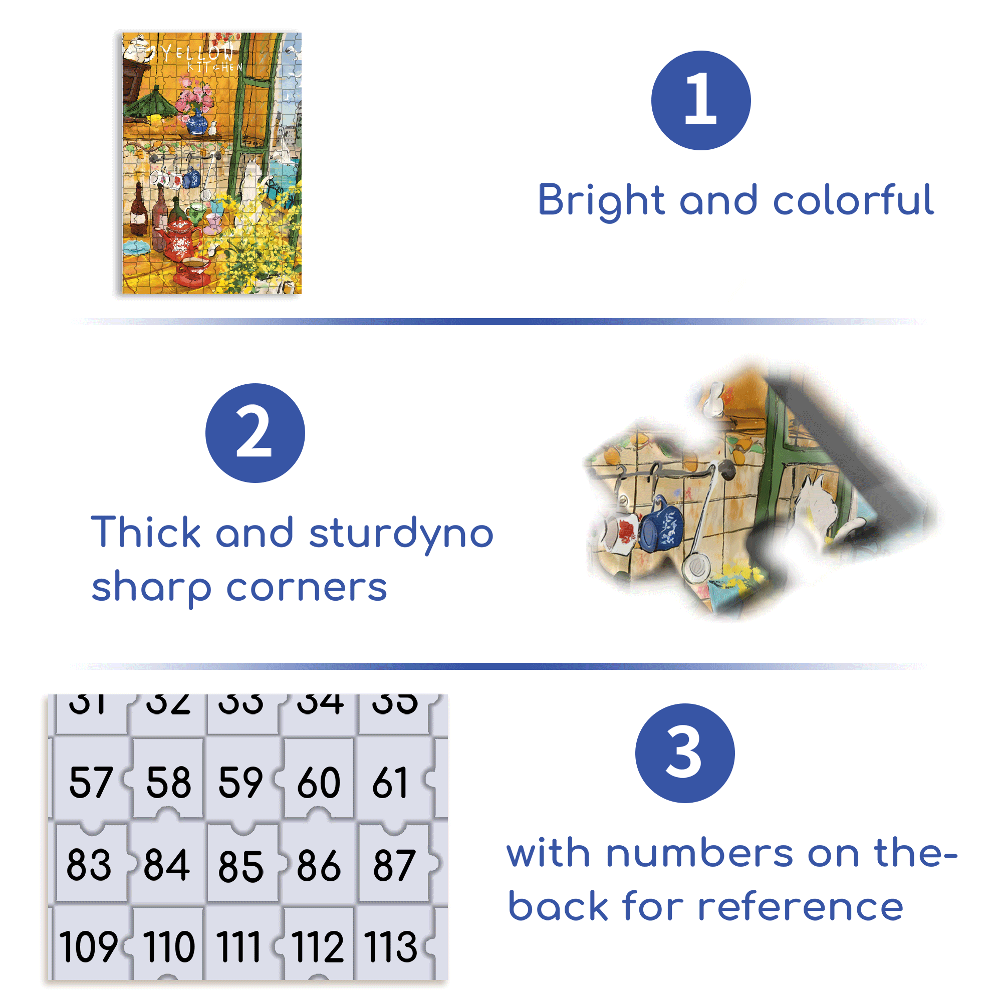 Yellow Kitchen 500pcs/1000pcs Jigsaw Puzzle, Scratch-Resistant, Interactive Family Game & Brain-Boosting DIY Decor, Perfect for Halloween, Christmas & New Year Gifts, Family Puzzle Game