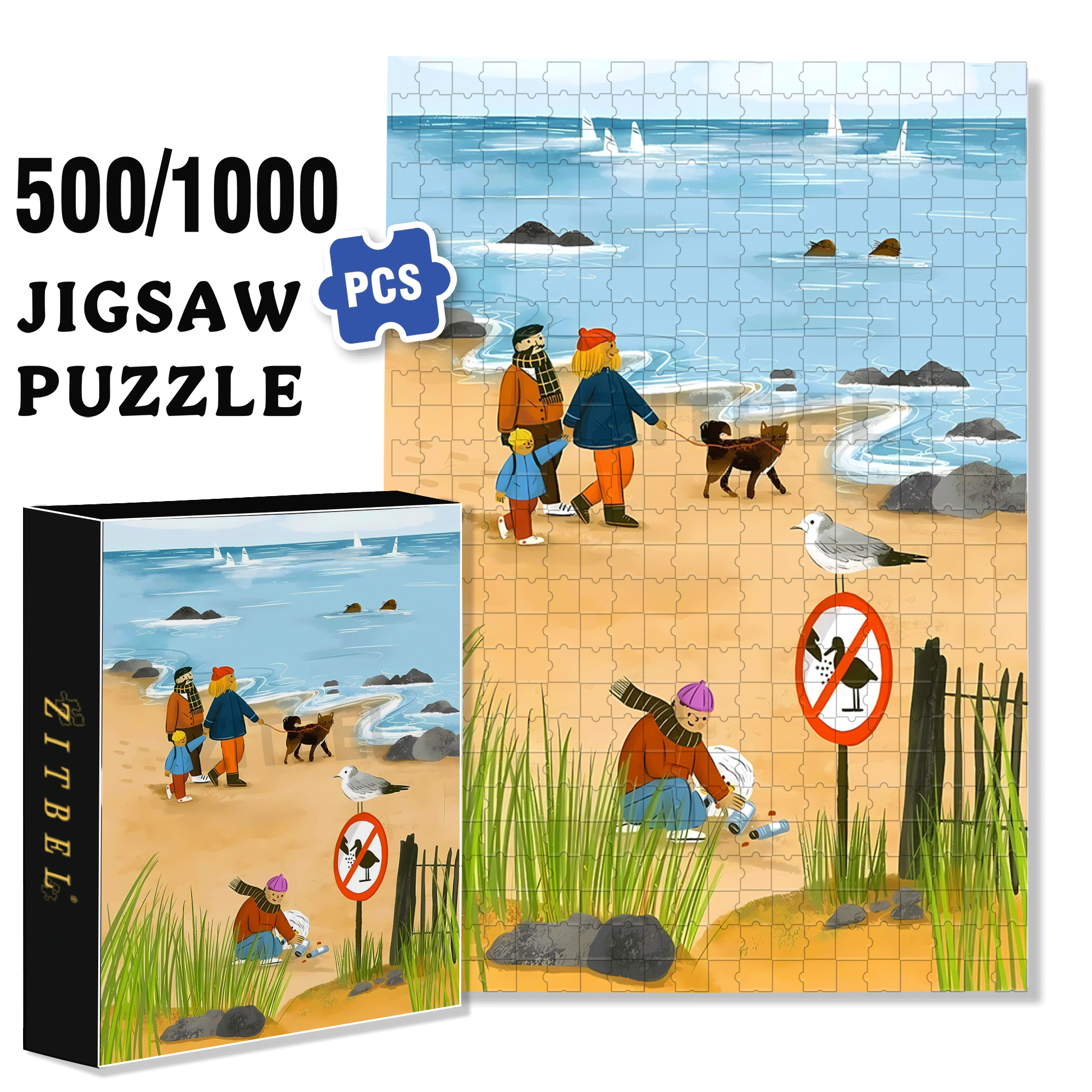 A Great Weekend Destination 10 500pcs/1000pcs Jigsaw Puzzle, Scratch-Resistant, Interactive Family Game & Brain-Boosting DIY Decor, Perfect for Halloween, Christmas & New Year Gifts, Family Puzzle Game