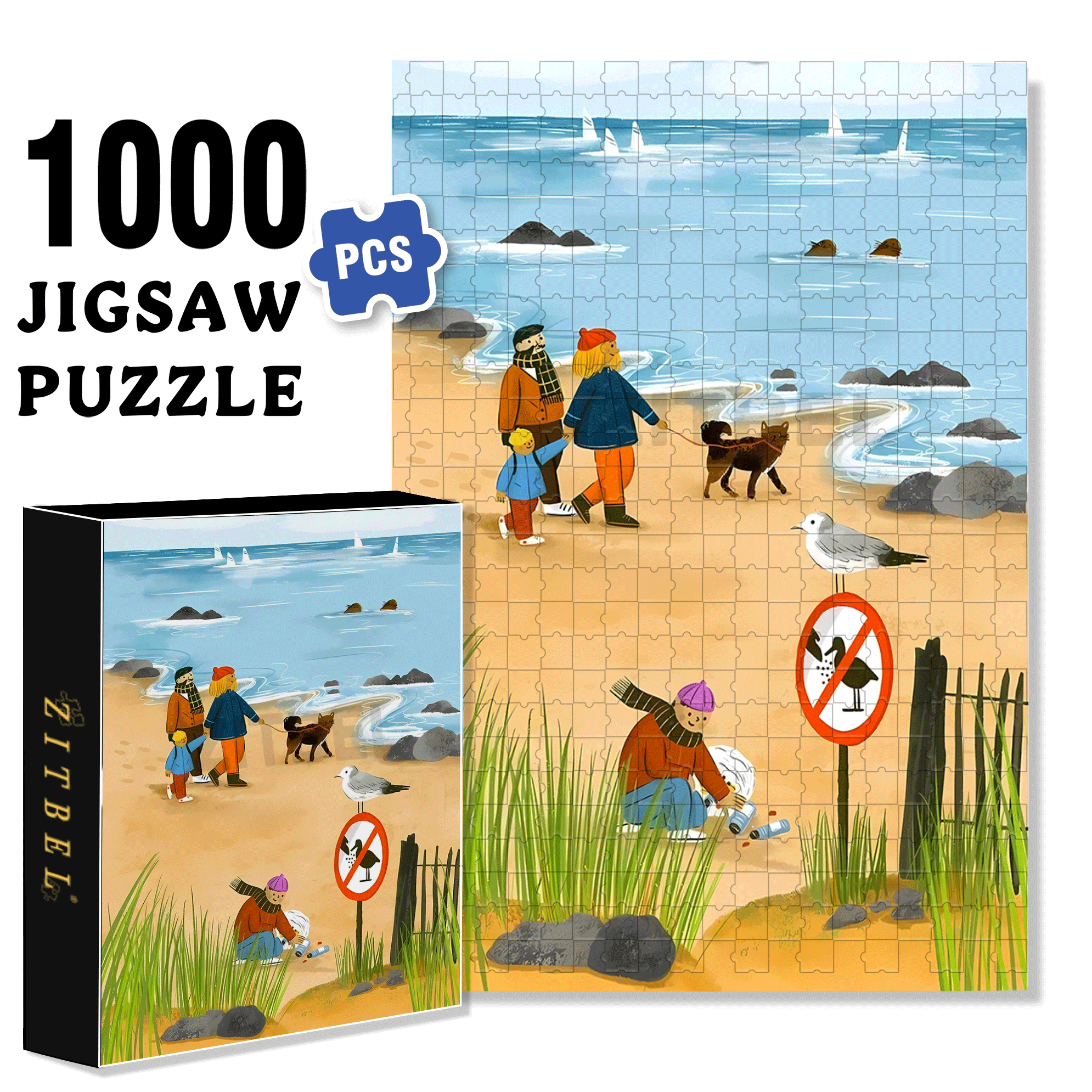 A Great Weekend Destination 10 500pcs/1000pcs Jigsaw Puzzle, Scratch-Resistant, Interactive Family Game & Brain-Boosting DIY Decor, Perfect for Halloween, Christmas & New Year Gifts, Family Puzzle Game