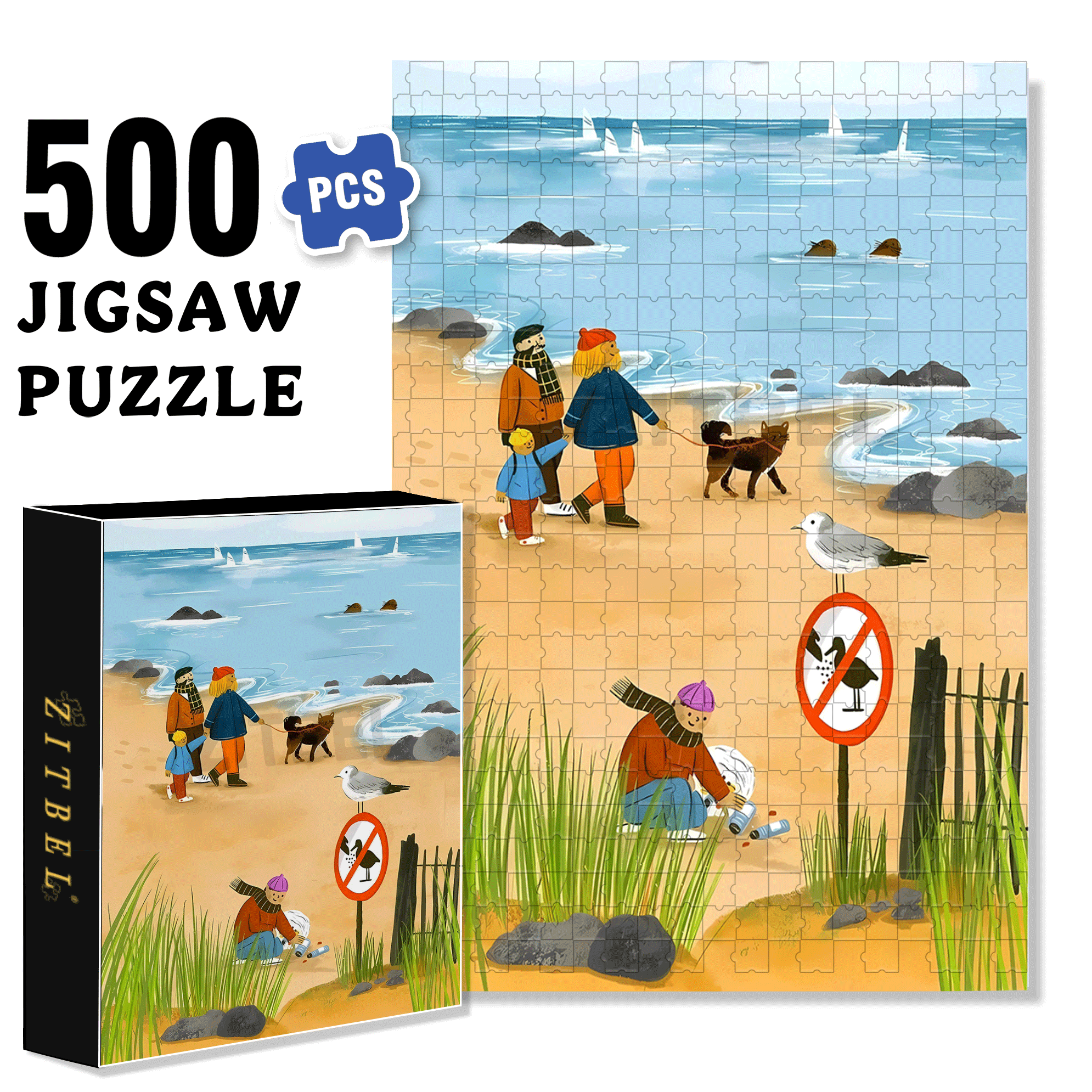 A Great Weekend Destination 10 500pcs/1000pcs Jigsaw Puzzle, Scratch-Resistant, Interactive Family Game & Brain-Boosting DIY Decor, Perfect for Halloween, Christmas & New Year Gifts, Family Puzzle Game