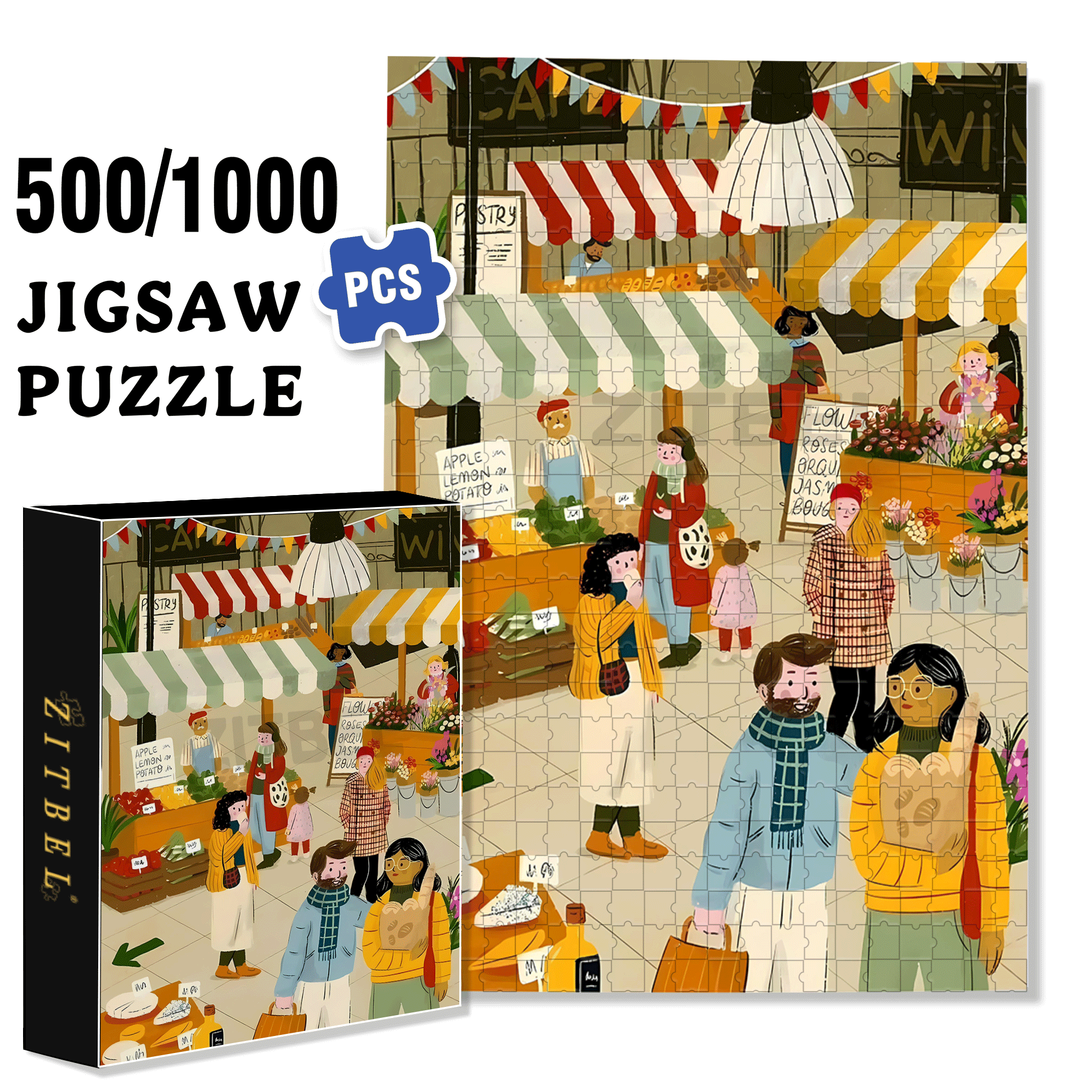 A Great Weekend Destination 12 500pcs/1000pcs Jigsaw Puzzle, Scratch-Resistant, Interactive Family Game & Brain-Boosting DIY Decor, Perfect for Halloween, Christmas & New Year Gifts, Family Puzzle Game