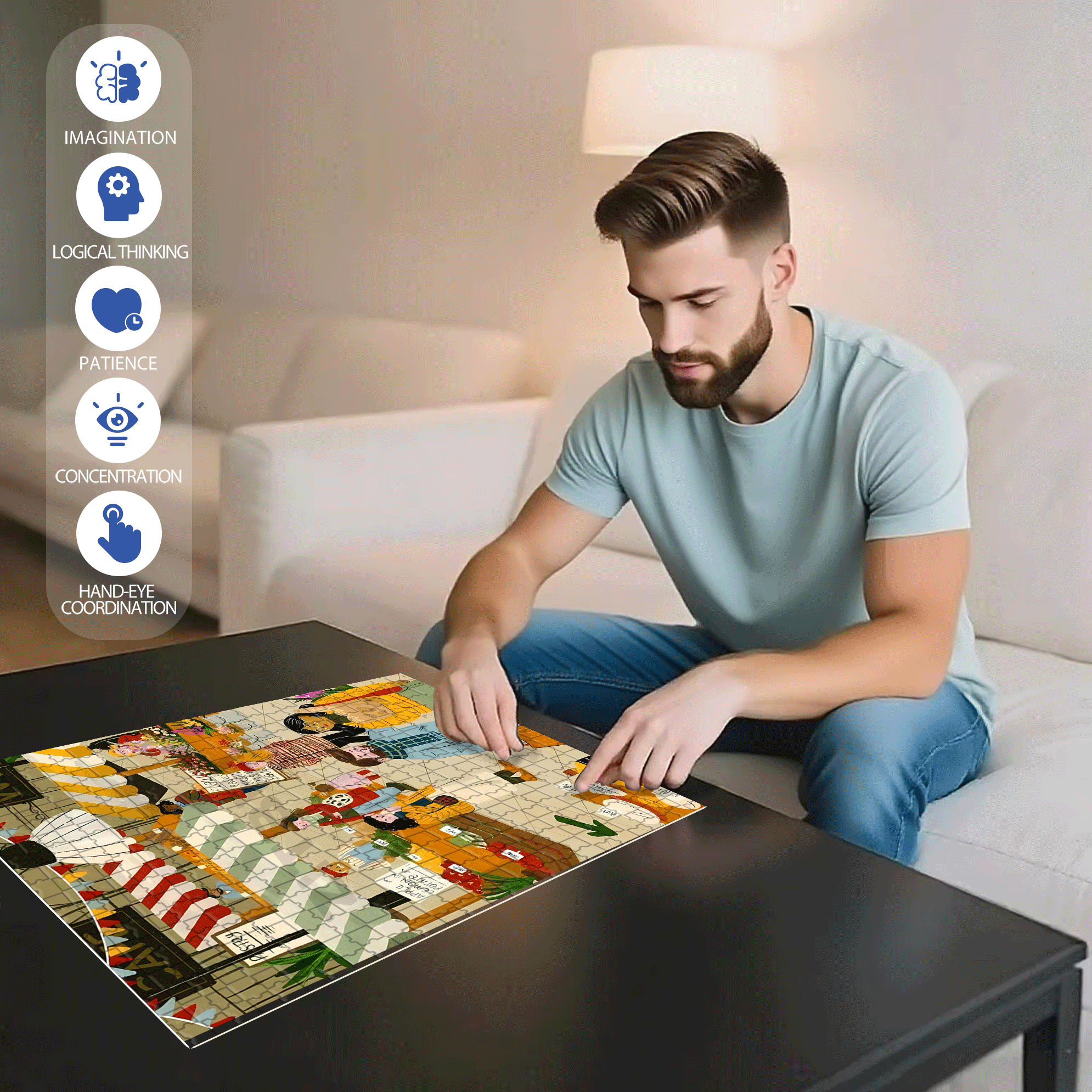 A Great Weekend Destination 12 500pcs/1000pcs Jigsaw Puzzle, Scratch-Resistant, Interactive Family Game & Brain-Boosting DIY Decor, Perfect for Halloween, Christmas & New Year Gifts, Family Puzzle Game