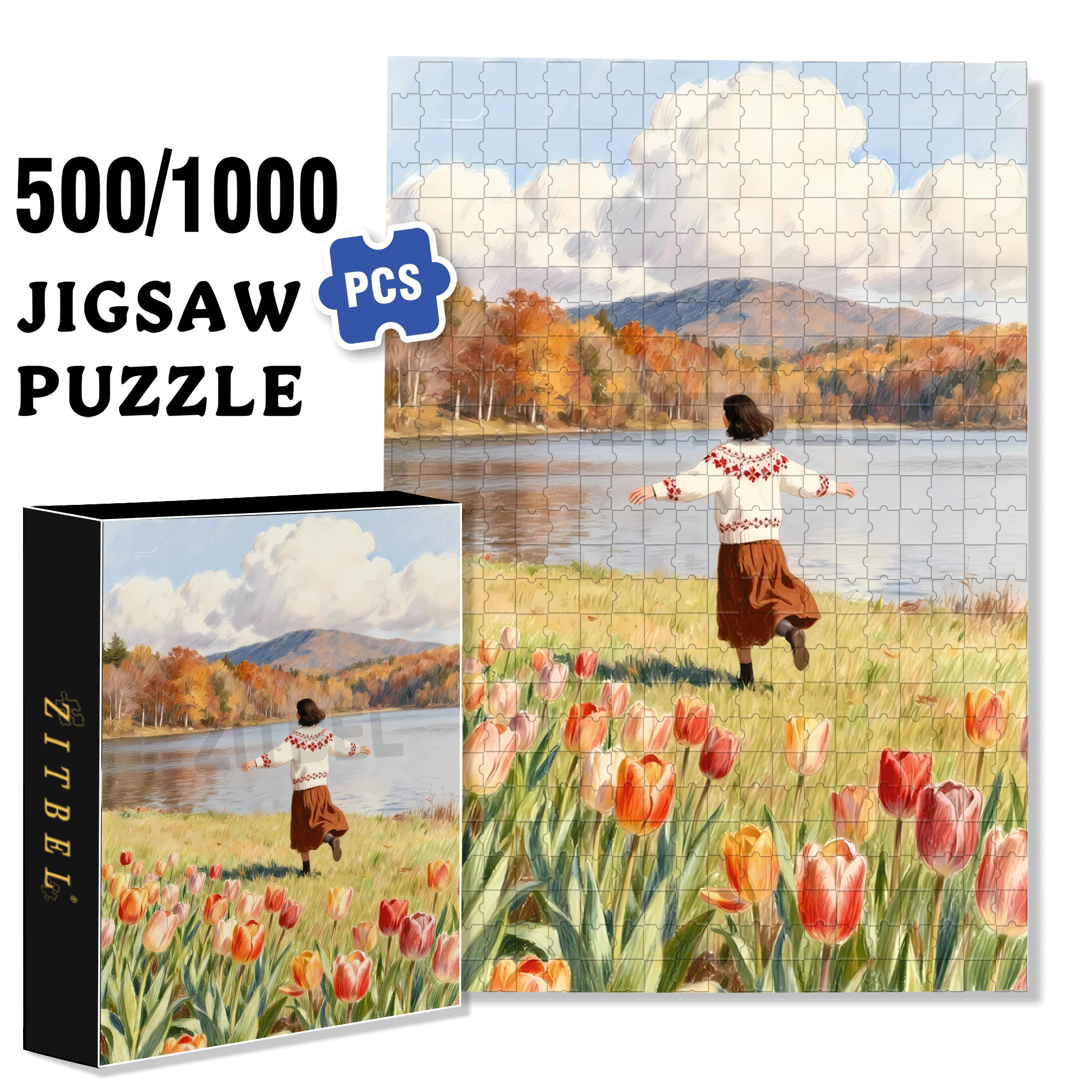 A Great Weekend Destination 13 500pcs/1000pcs Jigsaw Puzzle, Scratch-Resistant, Interactive Family Game & Brain-Boosting DIY Decor, Perfect for Halloween, Christmas & New Year Gifts, Family Puzzle Game