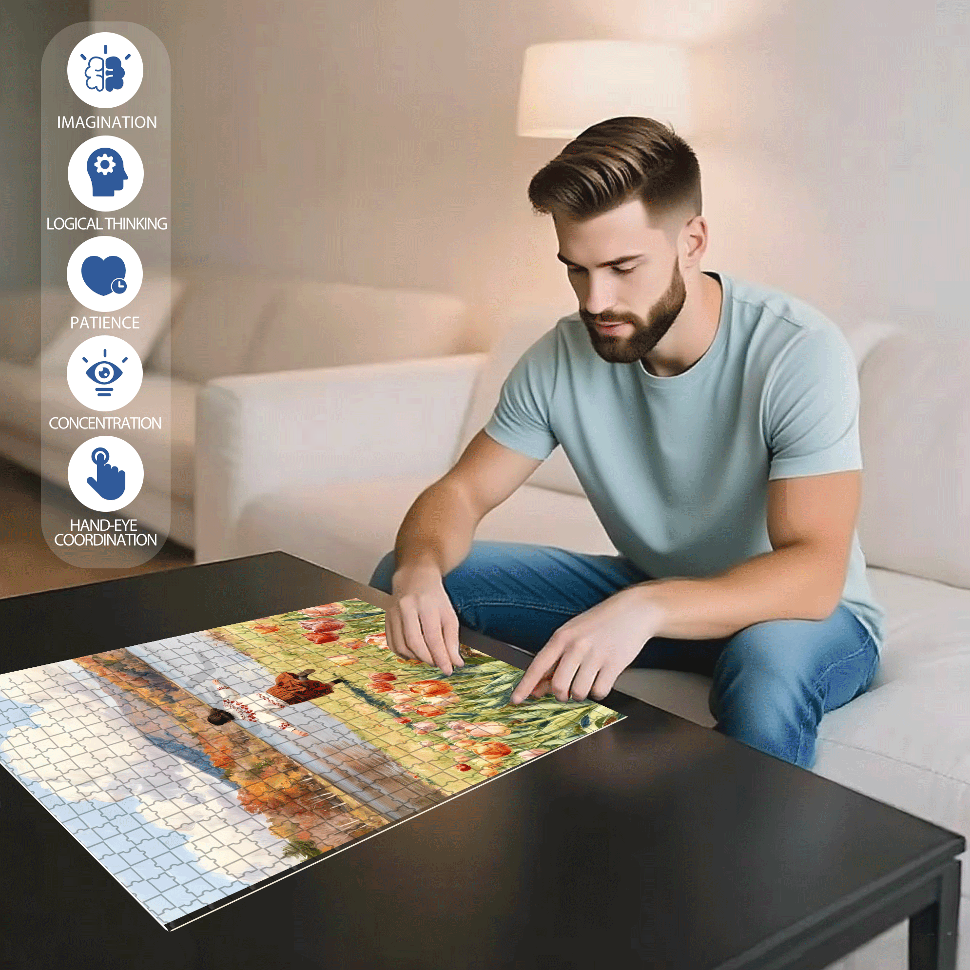 A Great Weekend Destination 13 500pcs/1000pcs Jigsaw Puzzle, Scratch-Resistant, Interactive Family Game & Brain-Boosting DIY Decor, Perfect for Halloween, Christmas & New Year Gifts, Family Puzzle Game