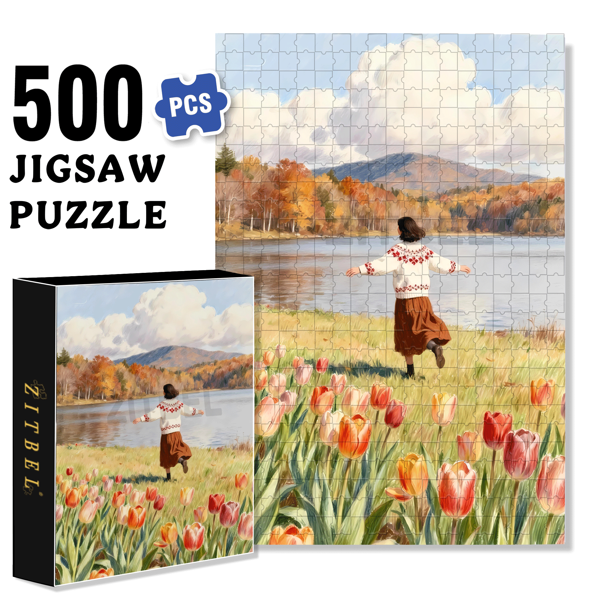 A Great Weekend Destination 13 500pcs/1000pcs Jigsaw Puzzle, Scratch-Resistant, Interactive Family Game & Brain-Boosting DIY Decor, Perfect for Halloween, Christmas & New Year Gifts, Family Puzzle Game