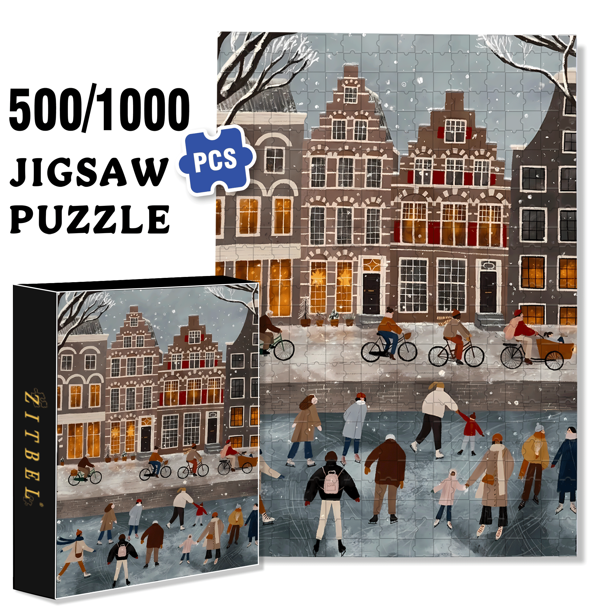 A Great Weekend Destination 2 500pcs/1000pcs Jigsaw Puzzle, Scratch-Resistant, Interactive Family Game & Brain-Boosting DIY Decor, Perfect for Halloween, Christmas & New Year Gifts, Family Puzzle Game