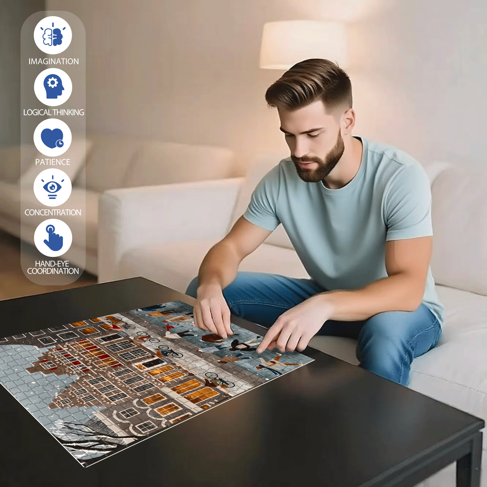 A Great Weekend Destination 2 500pcs/1000pcs Jigsaw Puzzle, Scratch-Resistant, Interactive Family Game & Brain-Boosting DIY Decor, Perfect for Halloween, Christmas & New Year Gifts, Family Puzzle Game