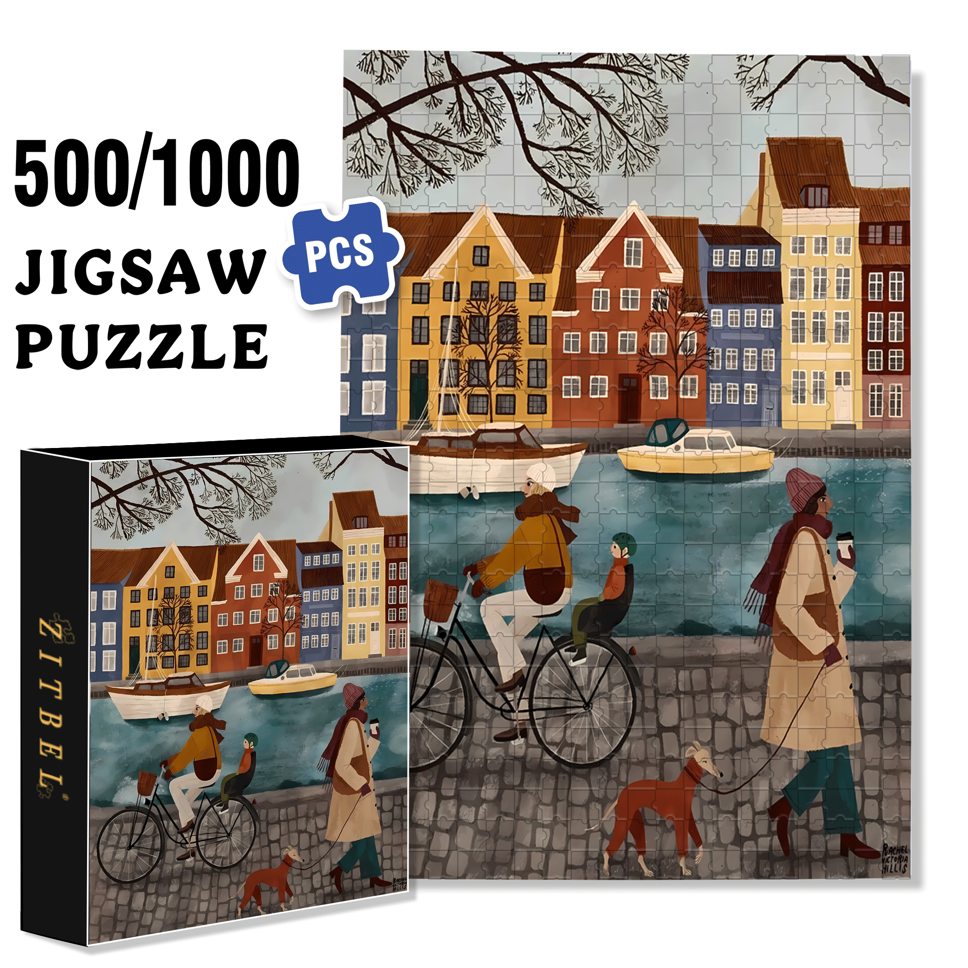 A Great Weekend Destination 3 500pcs/1000pcs Jigsaw Puzzle, Scratch-Resistant, Interactive Family Game & Brain-Boosting DIY Decor, Perfect for Halloween, Christmas & New Year Gifts, Family Puzzle Game