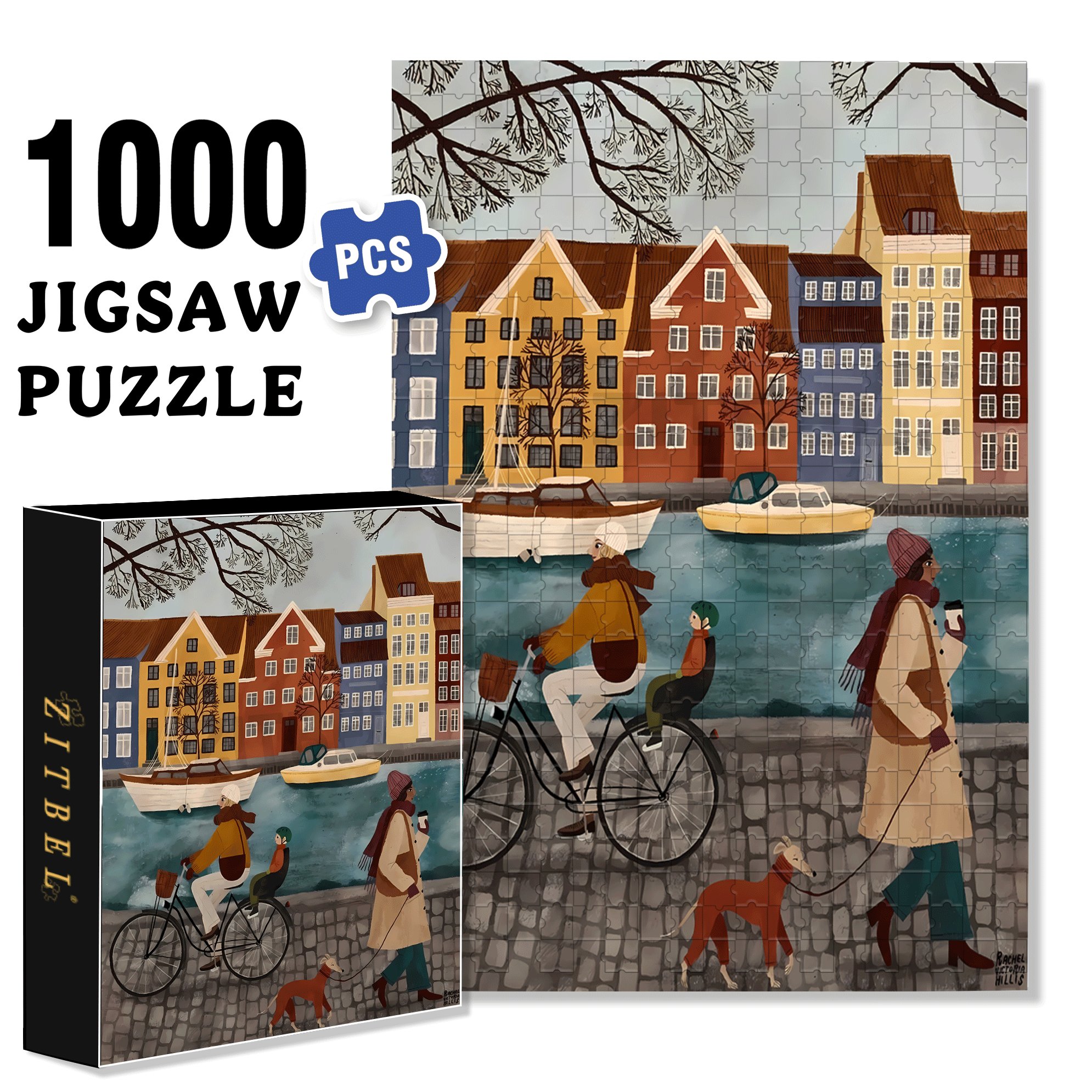 A Great Weekend Destination 3 500pcs/1000pcs Jigsaw Puzzle, Scratch-Resistant, Interactive Family Game & Brain-Boosting DIY Decor, Perfect for Halloween, Christmas & New Year Gifts, Family Puzzle Game