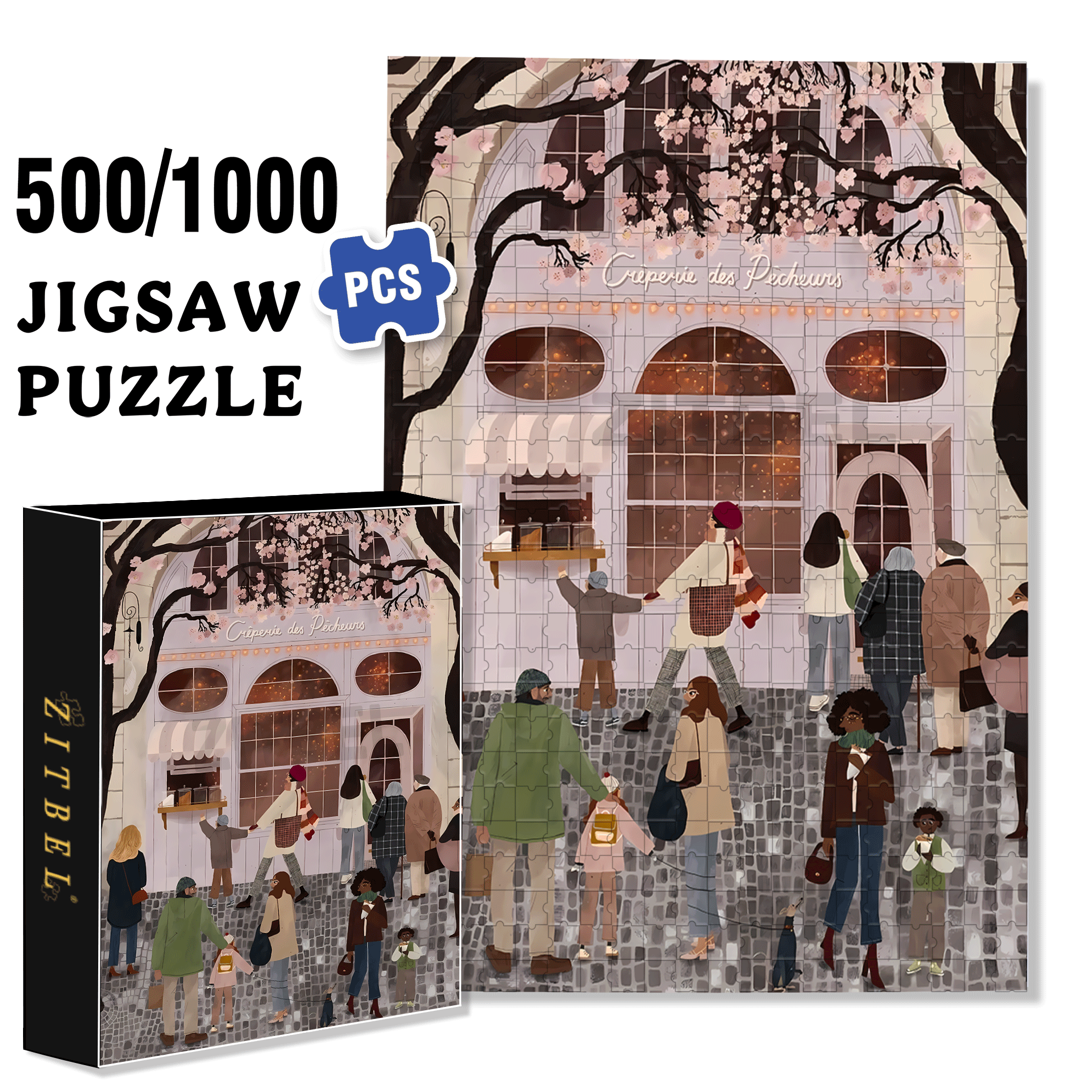 A Great Weekend Destination 5 500pcs/1000pcs Jigsaw Puzzle, Scratch-Resistant, Interactive Family Game & Brain-Boosting DIY Decor, Perfect for Halloween, Christmas & New Year Gifts, Family Puzzle Game