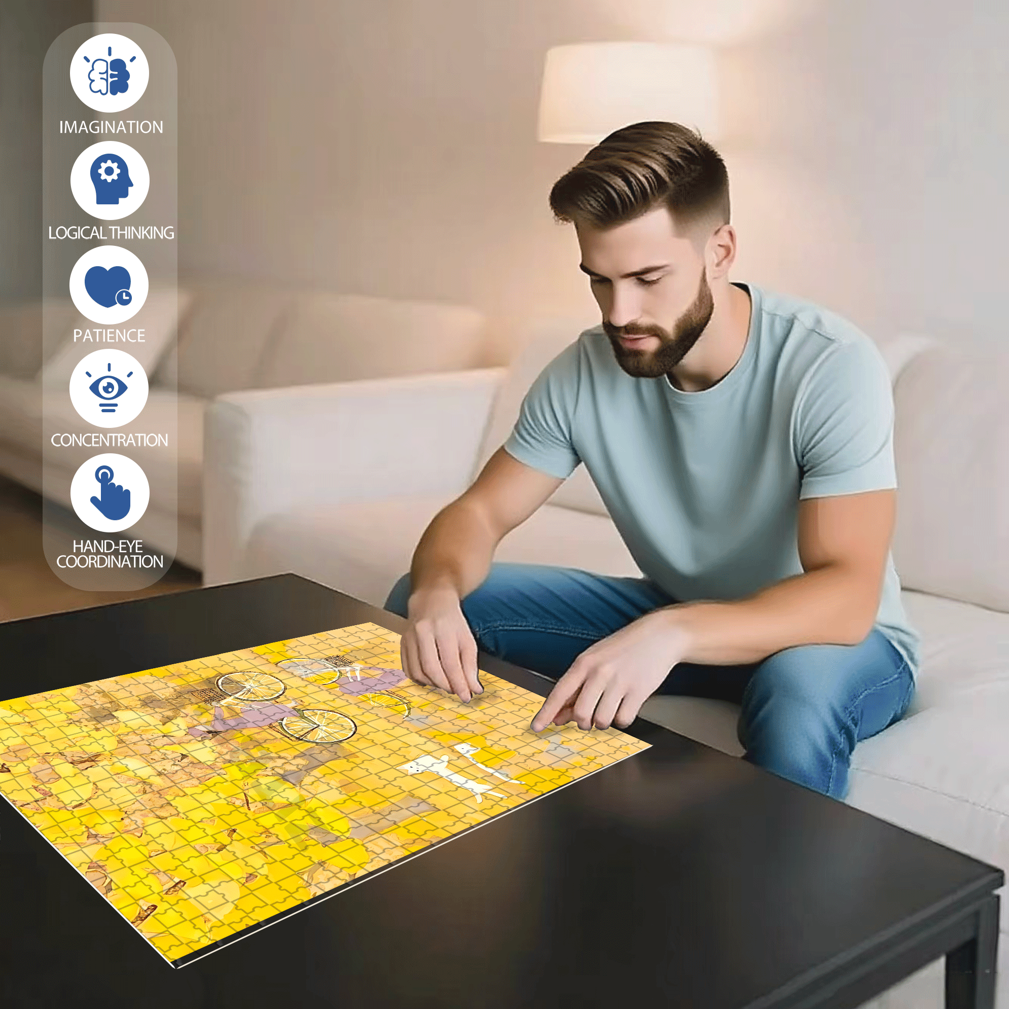 A Great Weekend Destination 6 500pcs/1000pcs Jigsaw Puzzle, Scratch-Resistant, Interactive Family Game & Brain-Boosting DIY Decor, Perfect for Halloween, Christmas & New Year Gifts, Family Puzzle Game