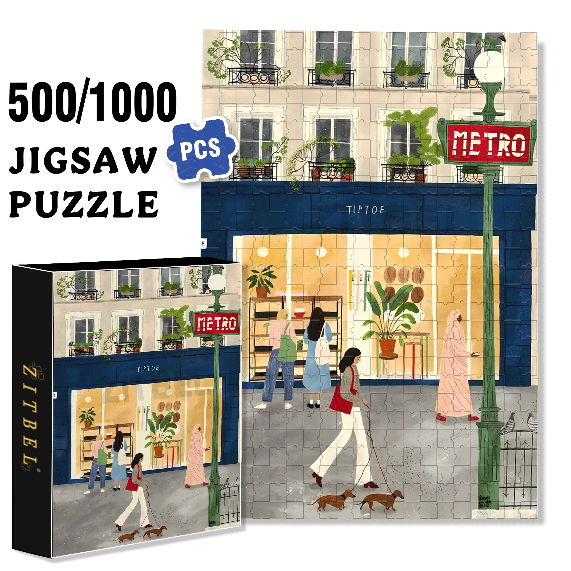 A Great Weekend Destination 8 500pcs/1000pcs Jigsaw Puzzle, Scratch-Resistant, Interactive Family Game & Brain-Boosting DIY Decor, Perfect for Halloween, Christmas & New Year Gifts, Family Puzzle Game