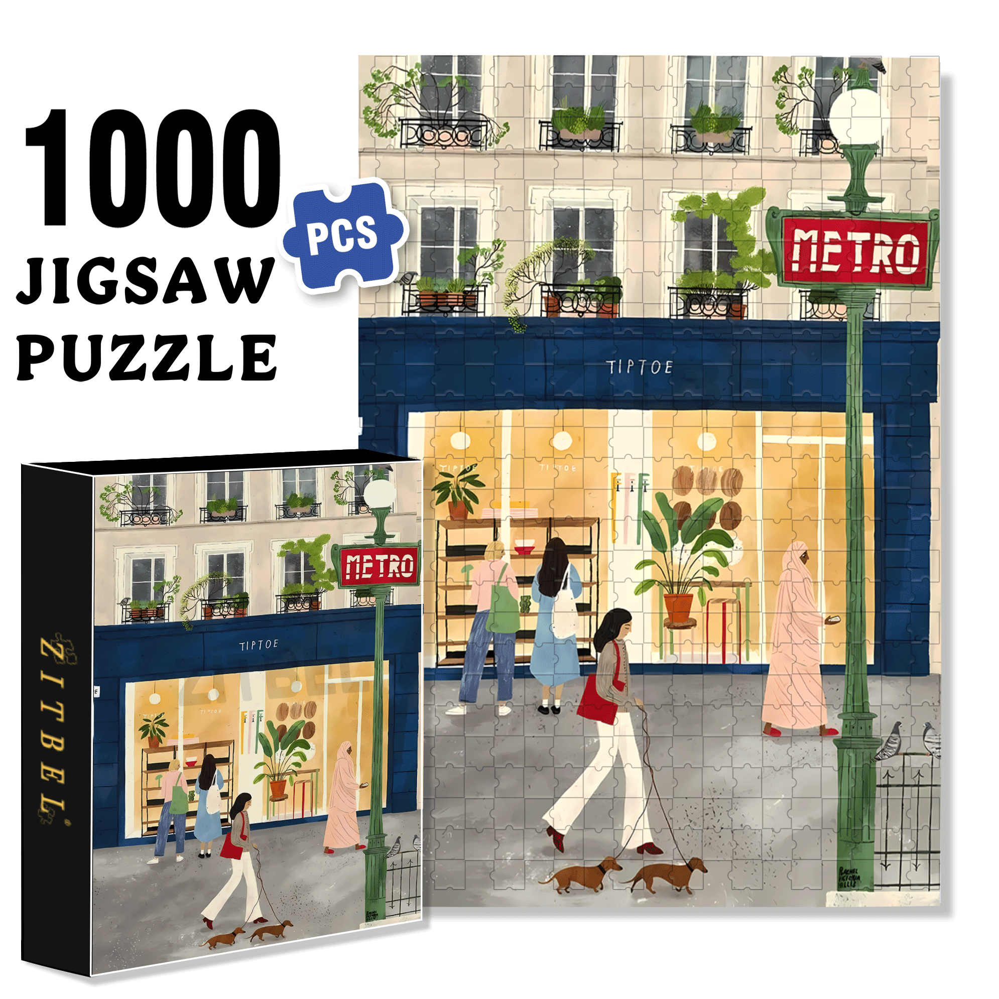 A Great Weekend Destination 8 500pcs/1000pcs Jigsaw Puzzle, Scratch-Resistant, Interactive Family Game & Brain-Boosting DIY Decor, Perfect for Halloween, Christmas & New Year Gifts, Family Puzzle Game
