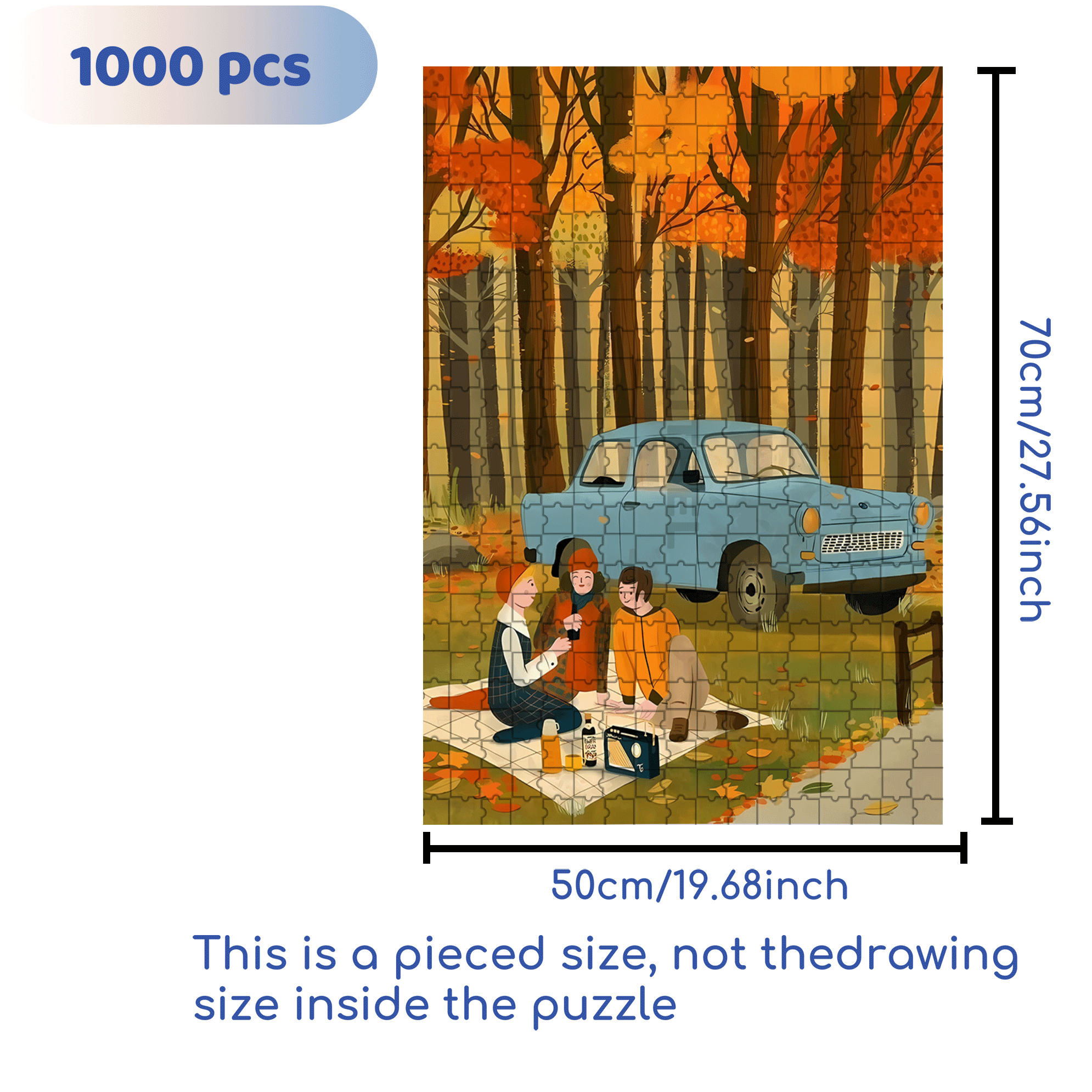 A Great Weekend Destination 9 500pcs/1000pcs Jigsaw Puzzle, Scratch-Resistant, Interactive Family Game & Brain-Boosting DIY Decor, Perfect for Halloween, Christmas & New Year Gifts, Family Puzzle Game