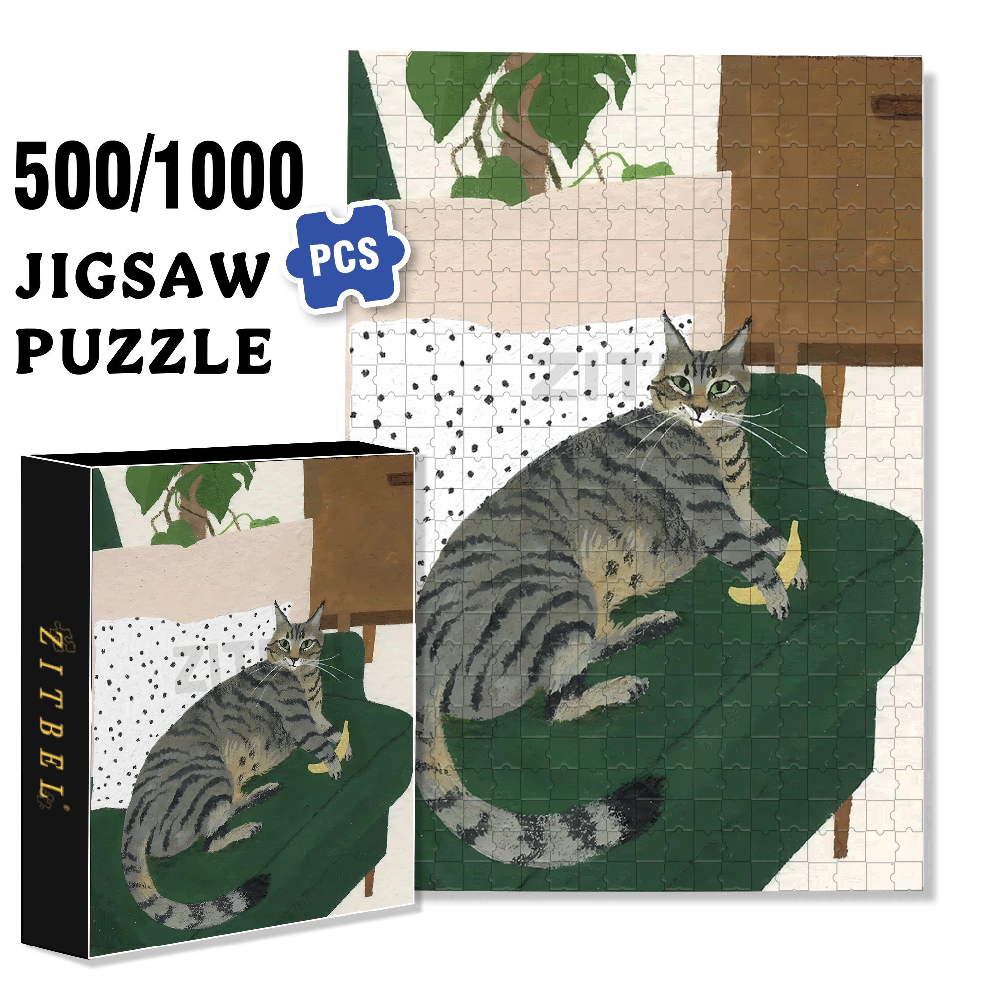 Animal Friends 11 500pcs/1000pcs Jigsaw Puzzle, Scratch-Resistant, Interactive Family Game & Brain-Boosting DIY Decor, Perfect for Halloween, Christmas & New Year Gifts, Family Puzzle Game