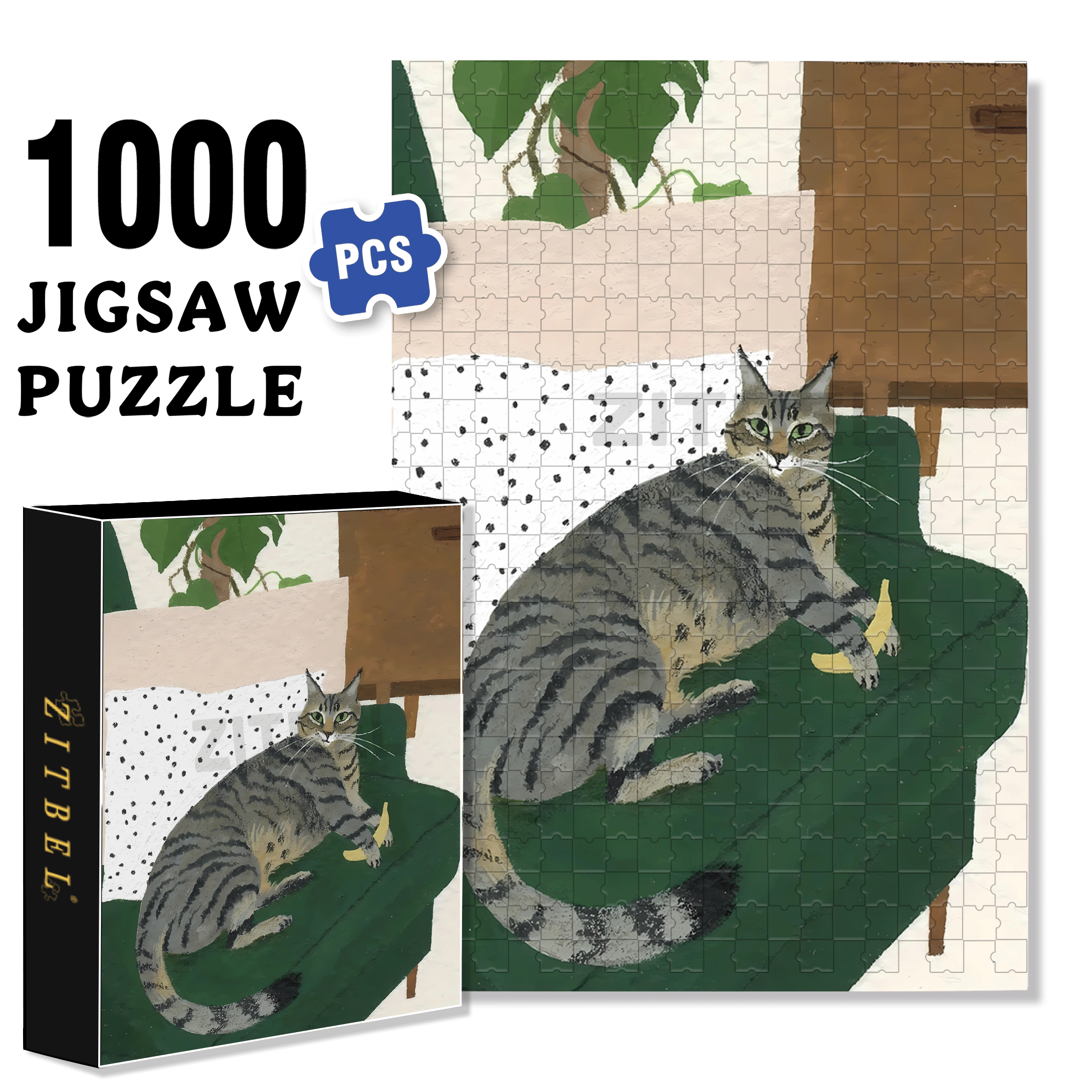 Animal Friends 11 500pcs/1000pcs Jigsaw Puzzle, Scratch-Resistant, Interactive Family Game & Brain-Boosting DIY Decor, Perfect for Halloween, Christmas & New Year Gifts, Family Puzzle Game