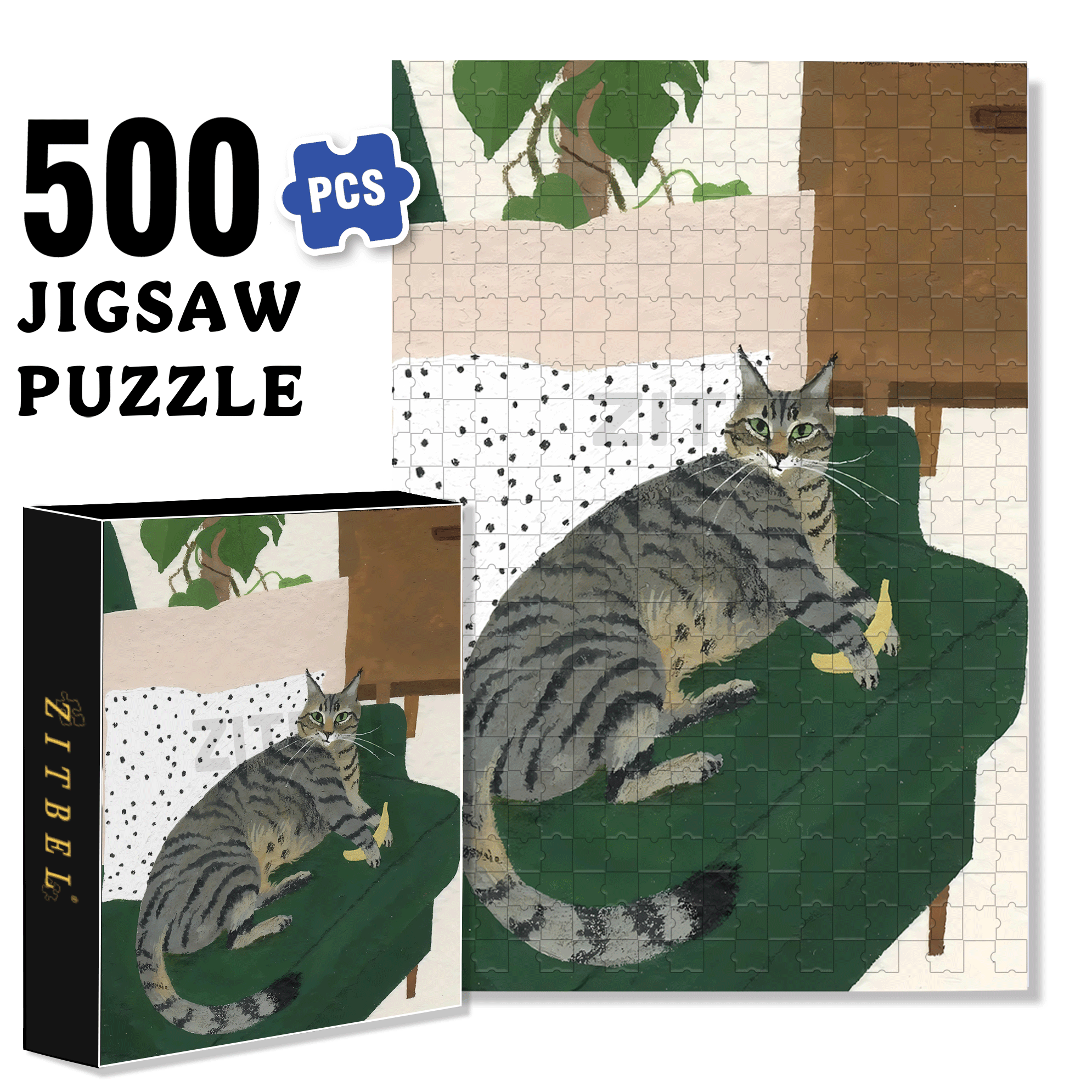 Animal Friends 11 500pcs/1000pcs Jigsaw Puzzle, Scratch-Resistant, Interactive Family Game & Brain-Boosting DIY Decor, Perfect for Halloween, Christmas & New Year Gifts, Family Puzzle Game