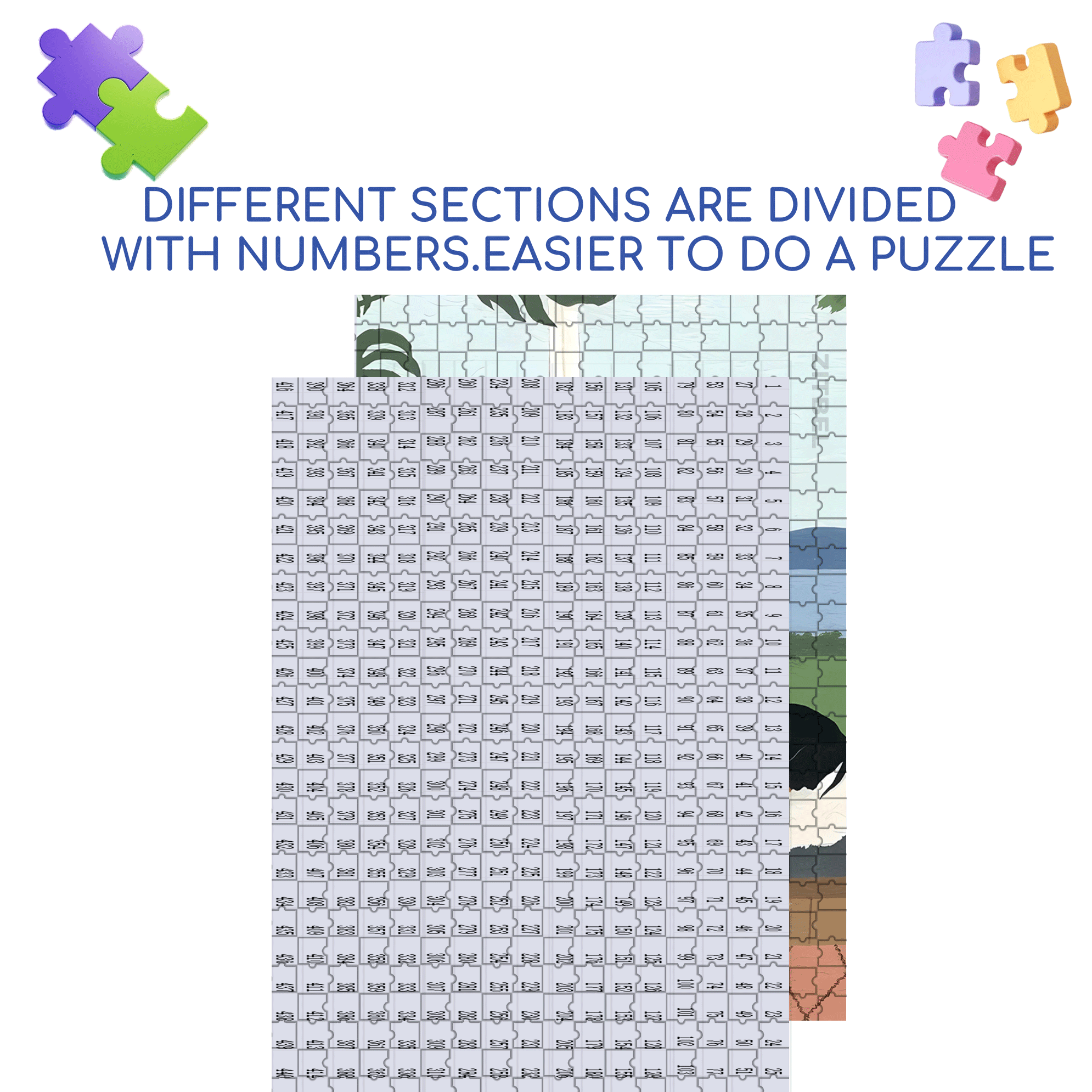 Animal Friends 12 500pcs/1000pcs Jigsaw Puzzle, Scratch-Resistant, Interactive Family Game & Brain-Boosting DIY Decor, Perfect for Halloween, Christmas & New Year Gifts, Family Puzzle Game