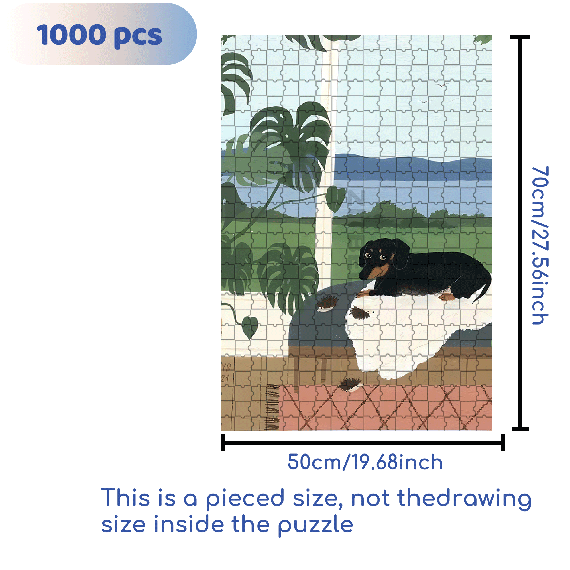 Animal Friends 12 500pcs/1000pcs Jigsaw Puzzle, Scratch-Resistant, Interactive Family Game & Brain-Boosting DIY Decor, Perfect for Halloween, Christmas & New Year Gifts, Family Puzzle Game