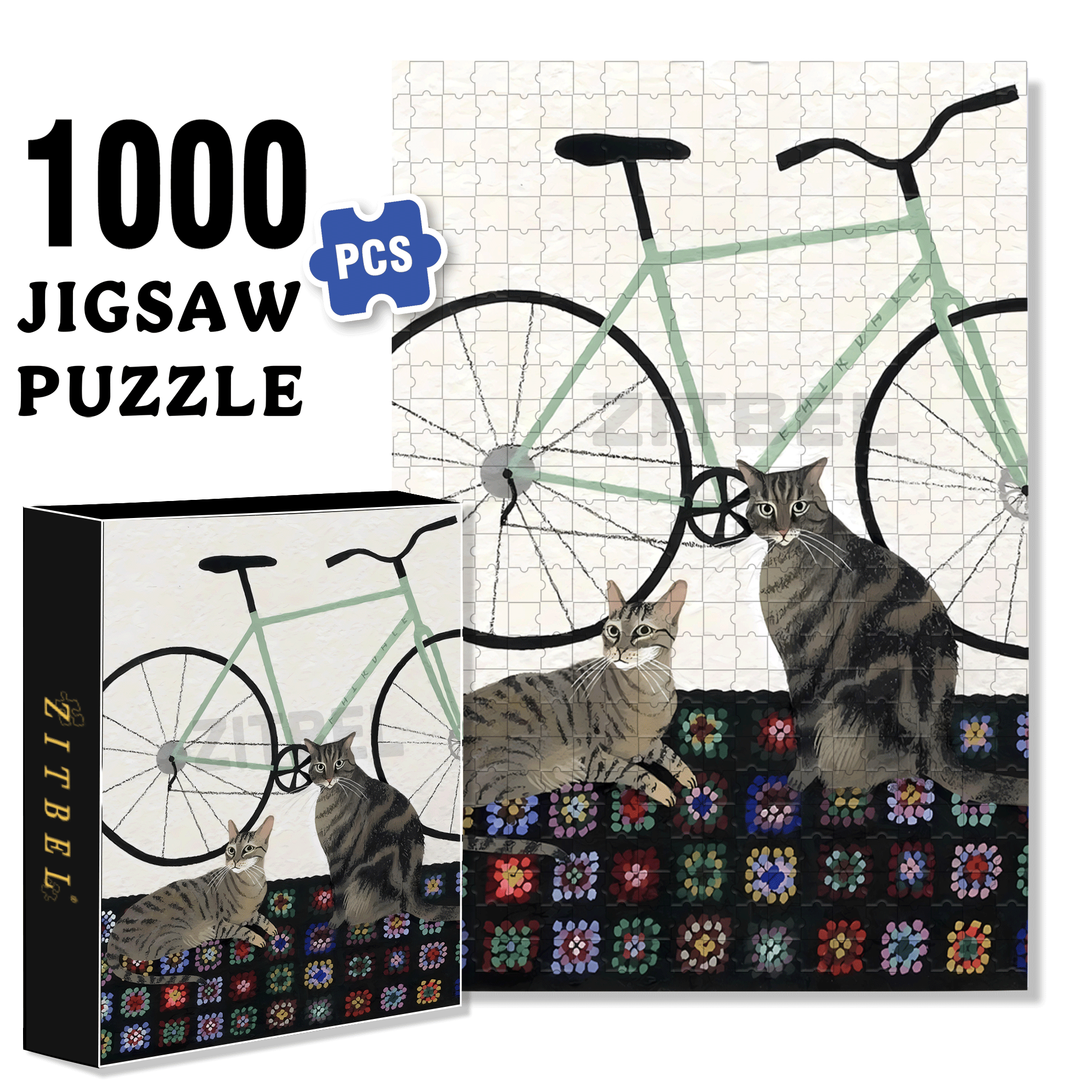 Animal Friends 13 500pcs/1000pcs Jigsaw Puzzle, Scratch-Resistant, Interactive Family Game & Brain-Boosting DIY Decor, Perfect for Halloween, Christmas & New Year Gifts, Family Puzzle Game