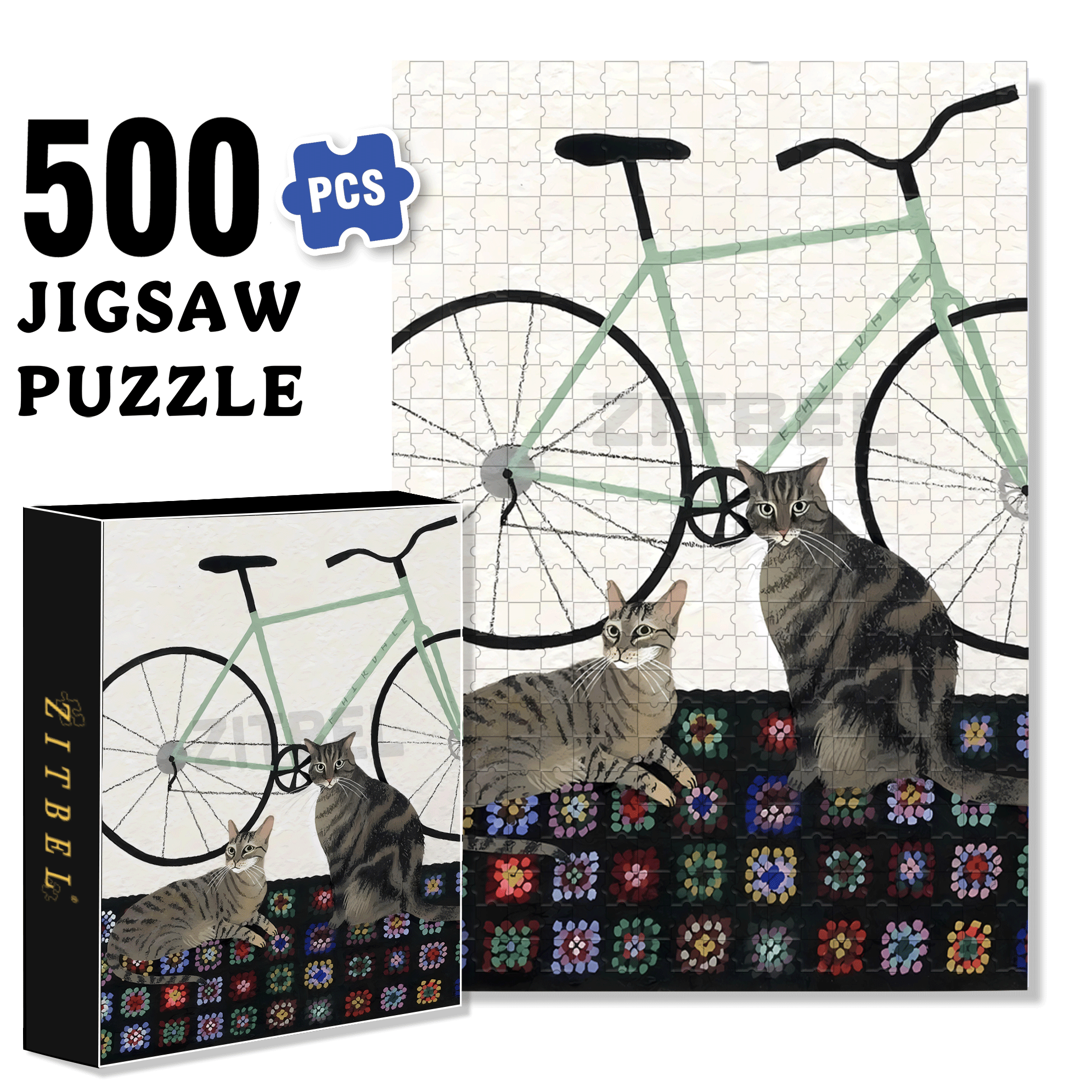 Animal Friends 13 500pcs/1000pcs Jigsaw Puzzle, Scratch-Resistant, Interactive Family Game & Brain-Boosting DIY Decor, Perfect for Halloween, Christmas & New Year Gifts, Family Puzzle Game