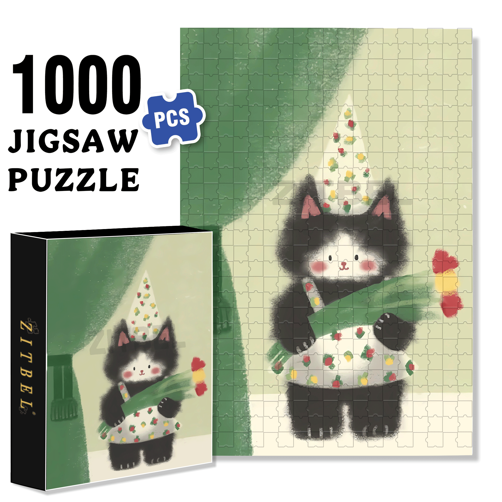 Animal Friends 2 500pcs/1000pcs Jigsaw Puzzle, Scratch-Resistant, Interactive Family Game & Brain-Boosting DIY Decor, Perfect for Halloween, Christmas & New Year Gifts, Family Puzzle Game