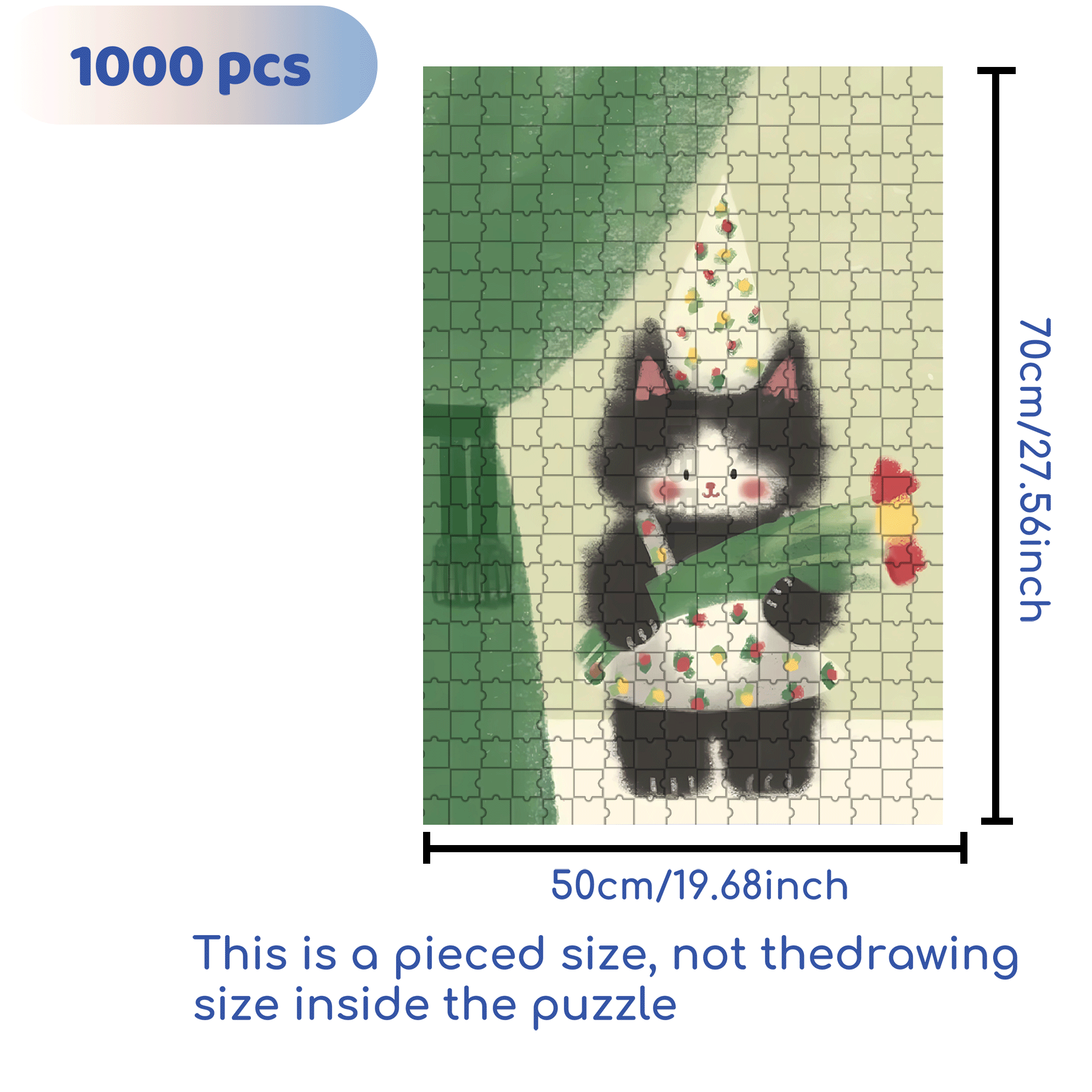 Animal Friends 2 500pcs/1000pcs Jigsaw Puzzle, Scratch-Resistant, Interactive Family Game & Brain-Boosting DIY Decor, Perfect for Halloween, Christmas & New Year Gifts, Family Puzzle Game