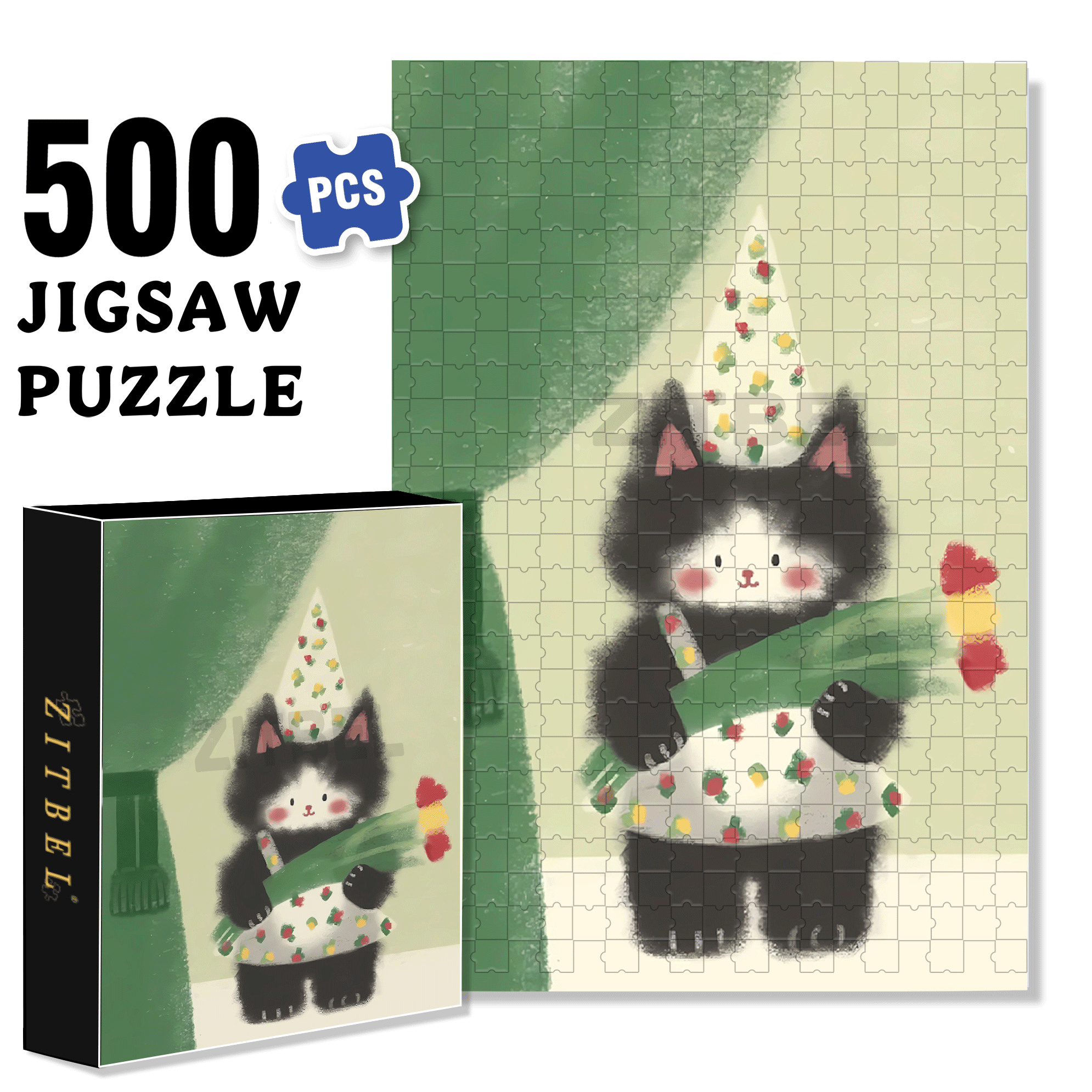 Animal Friends 2 500pcs/1000pcs Jigsaw Puzzle, Scratch-Resistant, Interactive Family Game & Brain-Boosting DIY Decor, Perfect for Halloween, Christmas & New Year Gifts, Family Puzzle Game