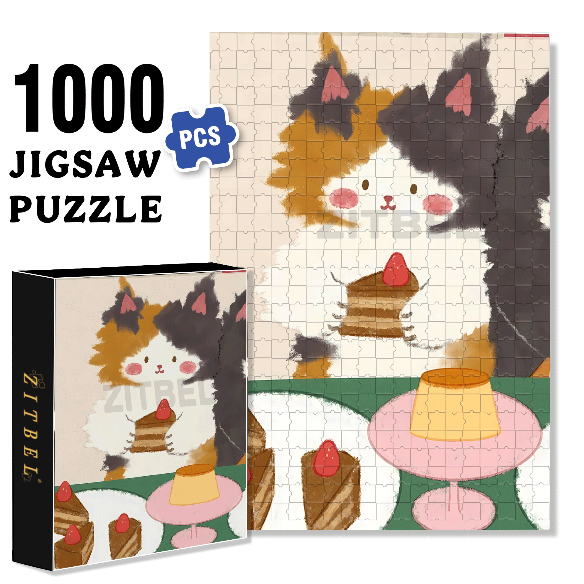 Animal Friends 3 500pcs/1000pcs Jigsaw Puzzle, Scratch-Resistant, Interactive Family Game & Brain-Boosting DIY Decor, Perfect for Halloween, Christmas & New Year Gifts, Family Puzzle Game
