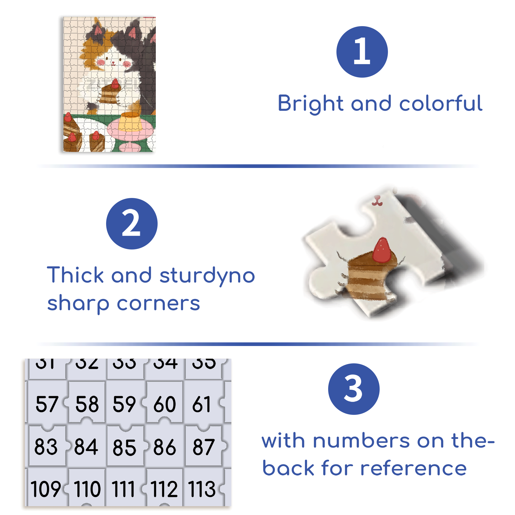 Animal Friends 3 500pcs/1000pcs Jigsaw Puzzle, Scratch-Resistant, Interactive Family Game & Brain-Boosting DIY Decor, Perfect for Halloween, Christmas & New Year Gifts, Family Puzzle Game