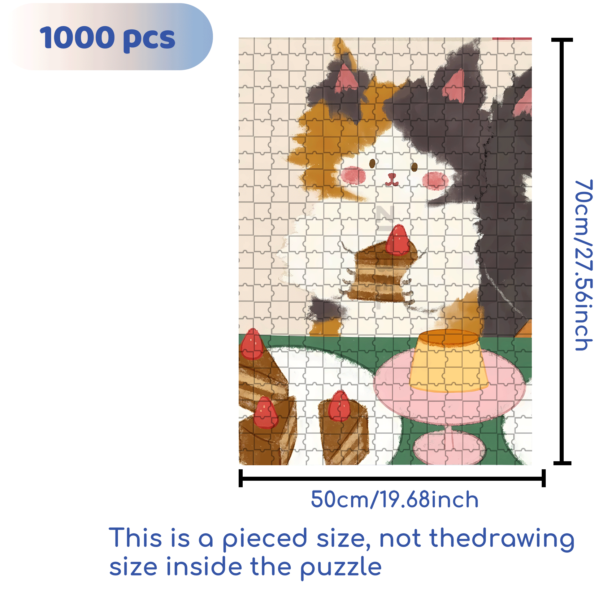 Animal Friends 3 500pcs/1000pcs Jigsaw Puzzle, Scratch-Resistant, Interactive Family Game & Brain-Boosting DIY Decor, Perfect for Halloween, Christmas & New Year Gifts, Family Puzzle Game