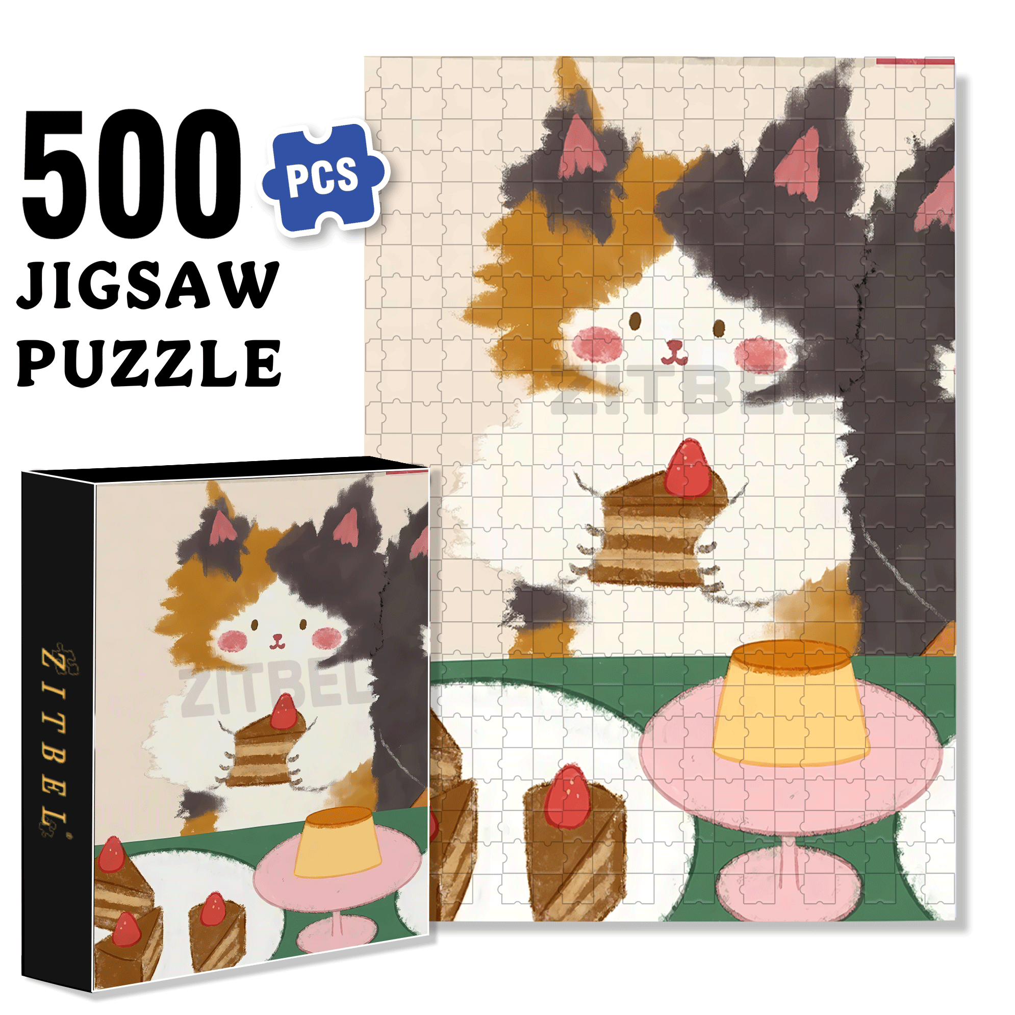 Animal Friends 3 500pcs/1000pcs Jigsaw Puzzle, Scratch-Resistant, Interactive Family Game & Brain-Boosting DIY Decor, Perfect for Halloween, Christmas & New Year Gifts, Family Puzzle Game