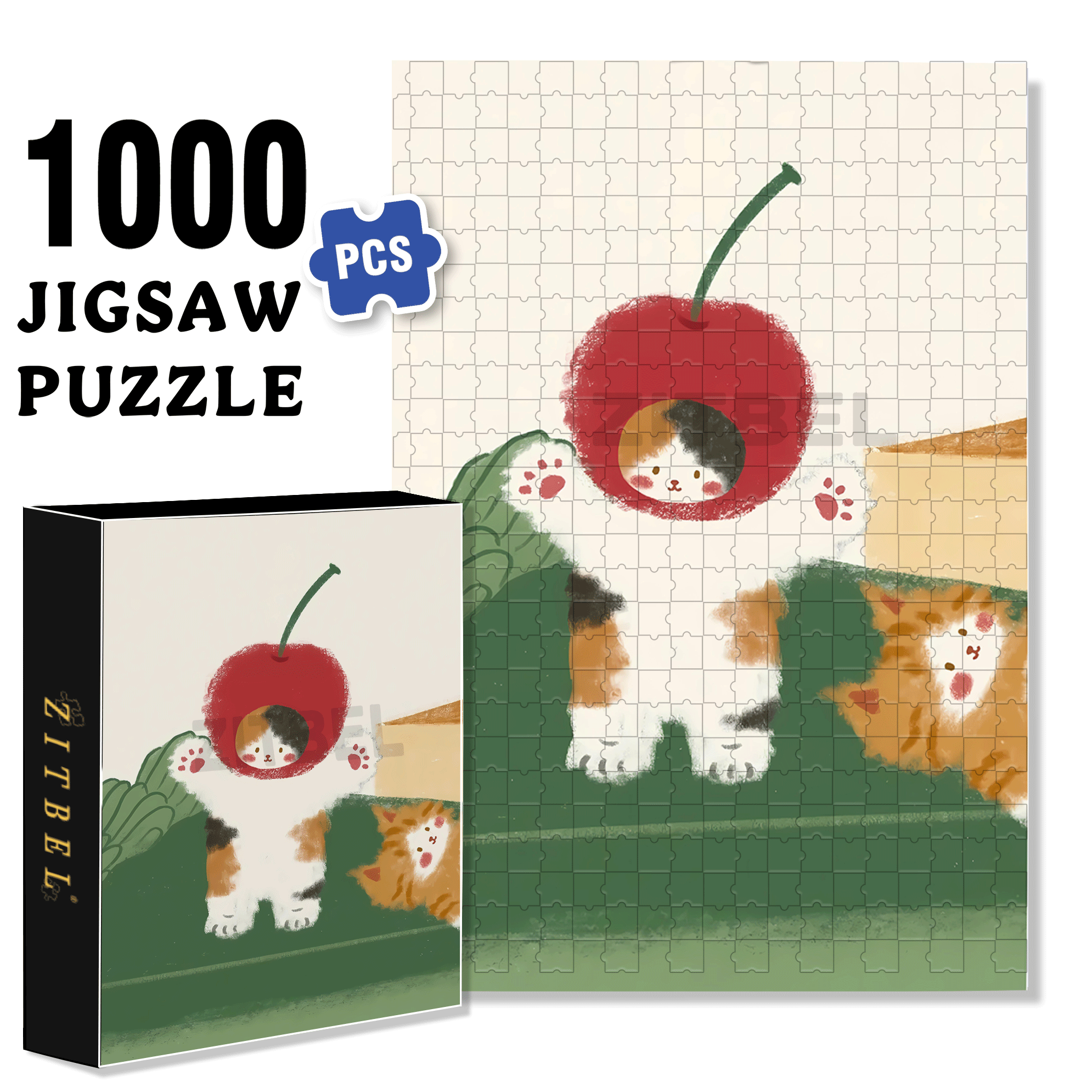Animal Friends 5 500pcs/1000pcs Jigsaw Puzzle, Scratch-Resistant, Interactive Family Game & Brain-Boosting DIY Decor, Perfect for Halloween, Christmas & New Year Gifts, Family Puzzle Game