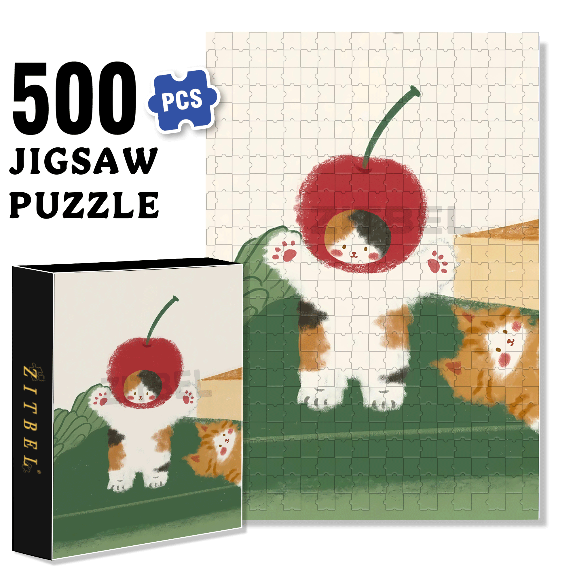 Animal Friends 5 500pcs/1000pcs Jigsaw Puzzle, Scratch-Resistant, Interactive Family Game & Brain-Boosting DIY Decor, Perfect for Halloween, Christmas & New Year Gifts, Family Puzzle Game