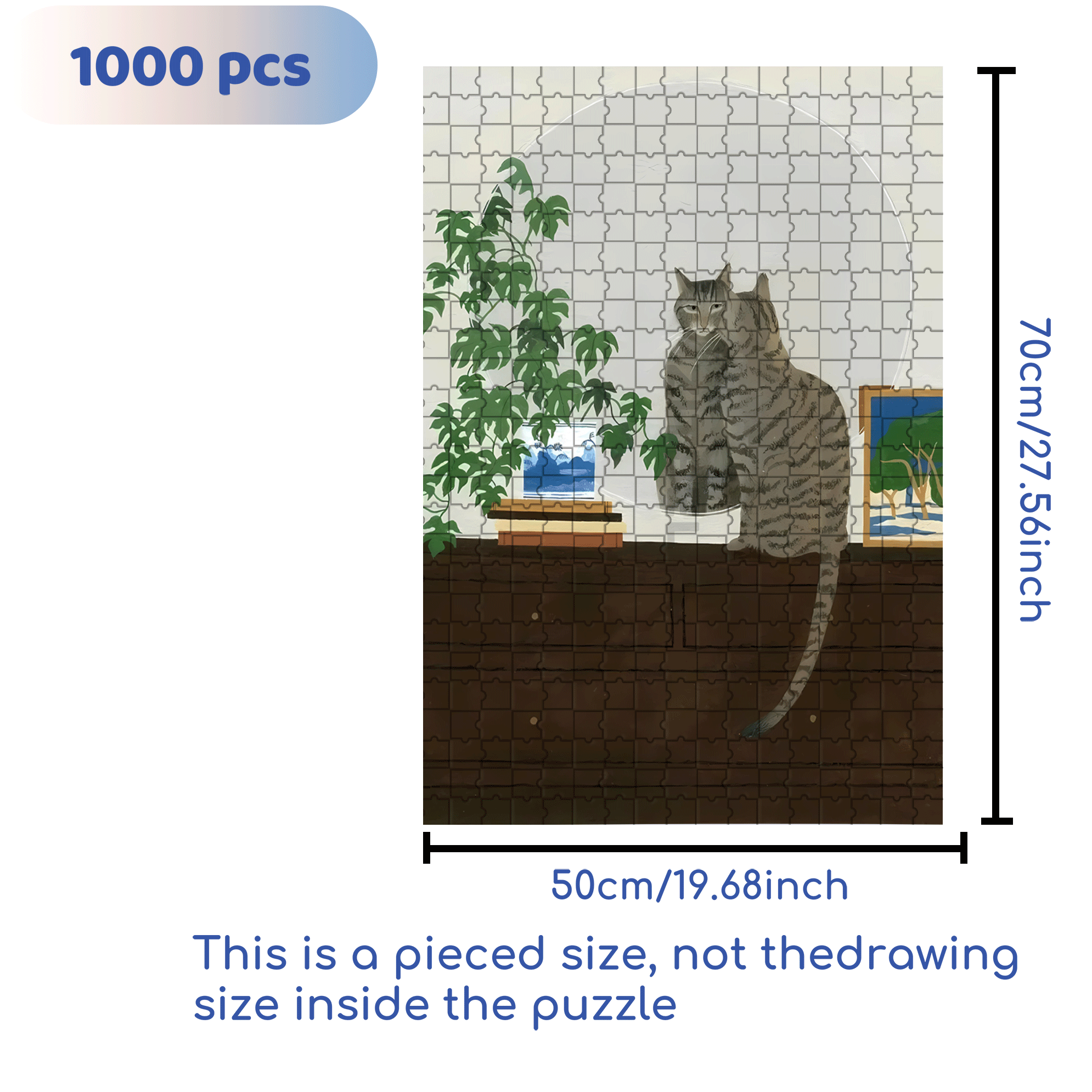 Animal Friends 7 500pcs/1000pcs Jigsaw Puzzle, Scratch-Resistant, Interactive Family Game & Brain-Boosting DIY Decor, Perfect for Halloween, Christmas & New Year Gifts, Family Puzzle Game