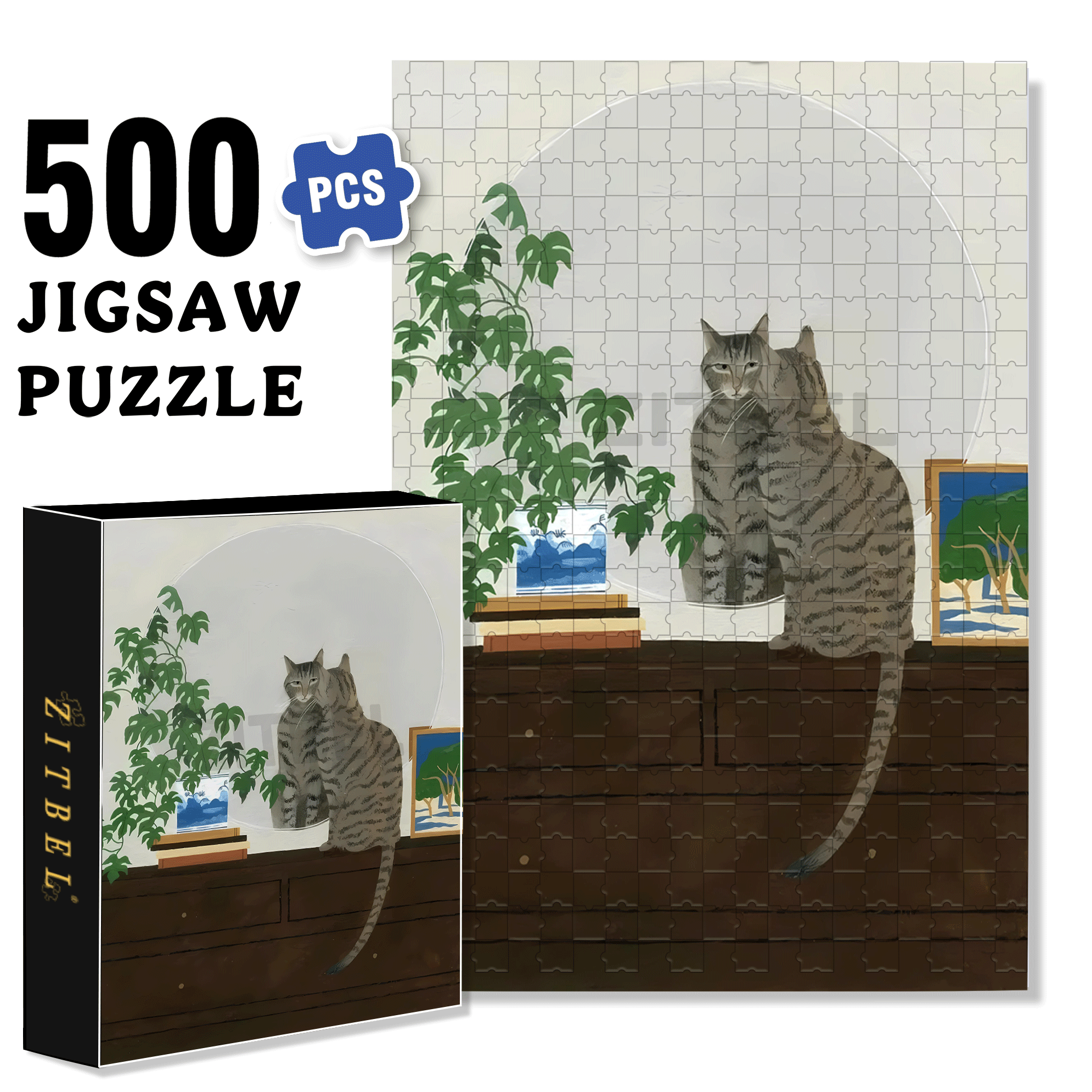 Animal Friends 7 500pcs/1000pcs Jigsaw Puzzle, Scratch-Resistant, Interactive Family Game & Brain-Boosting DIY Decor, Perfect for Halloween, Christmas & New Year Gifts, Family Puzzle Game