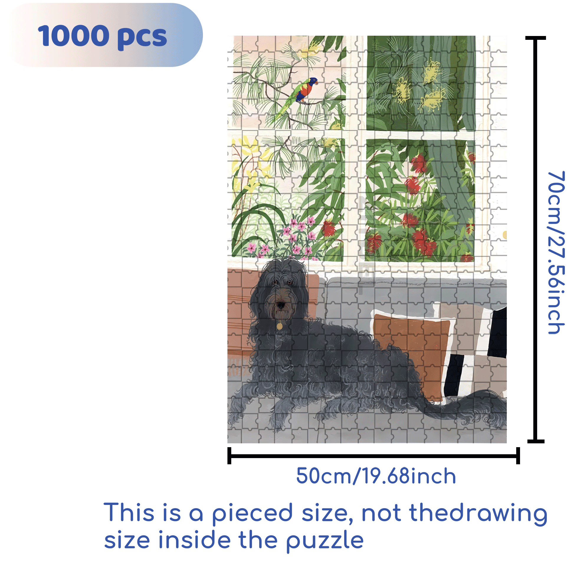 Animal Friends 8 500pcs/1000pcs Jigsaw Puzzle, Scratch-Resistant, Interactive Family Game & Brain-Boosting DIY Decor, Perfect for Halloween, Christmas & New Year Gifts, Family Puzzle Game