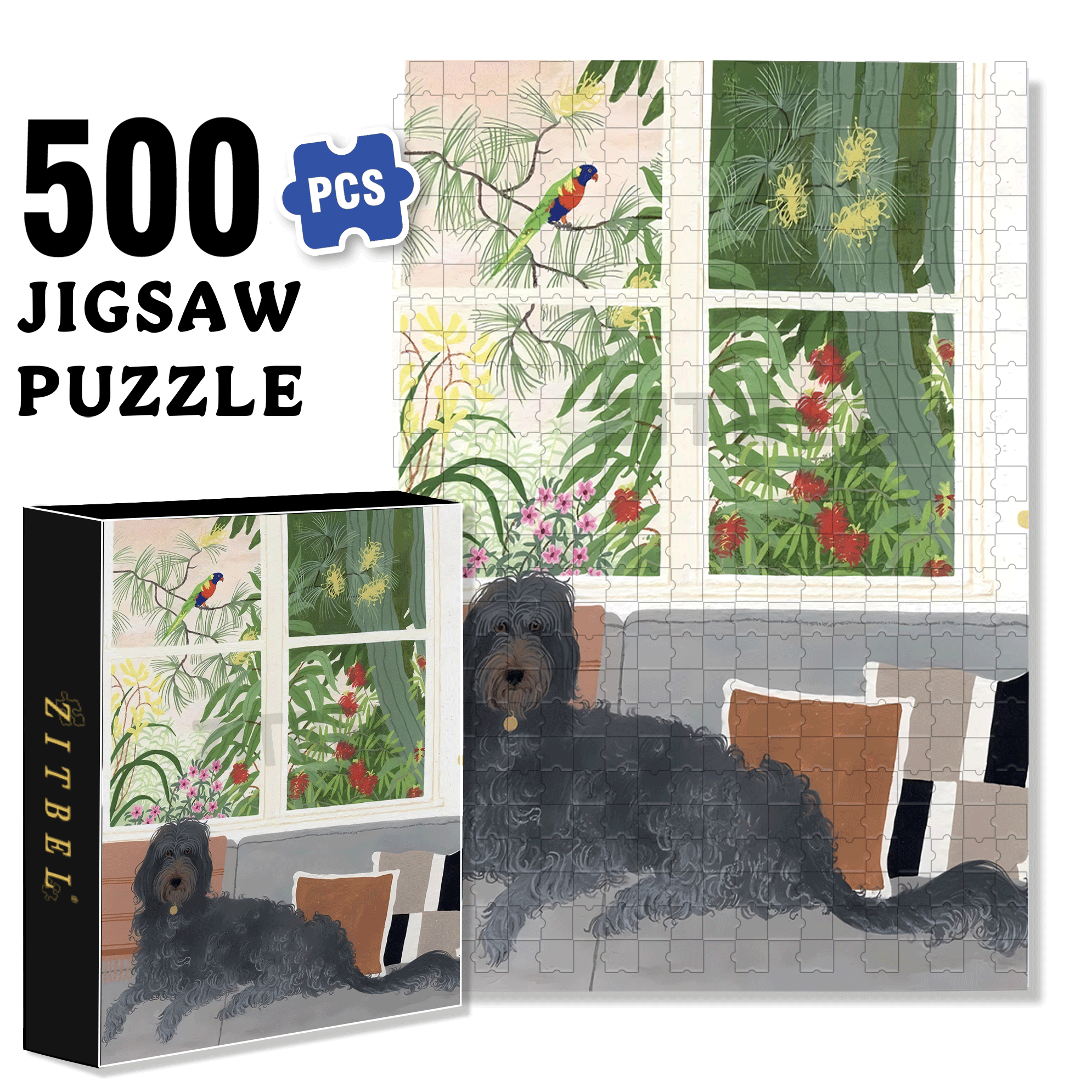 Animal Friends 8 500pcs/1000pcs Jigsaw Puzzle, Scratch-Resistant, Interactive Family Game & Brain-Boosting DIY Decor, Perfect for Halloween, Christmas & New Year Gifts, Family Puzzle Game