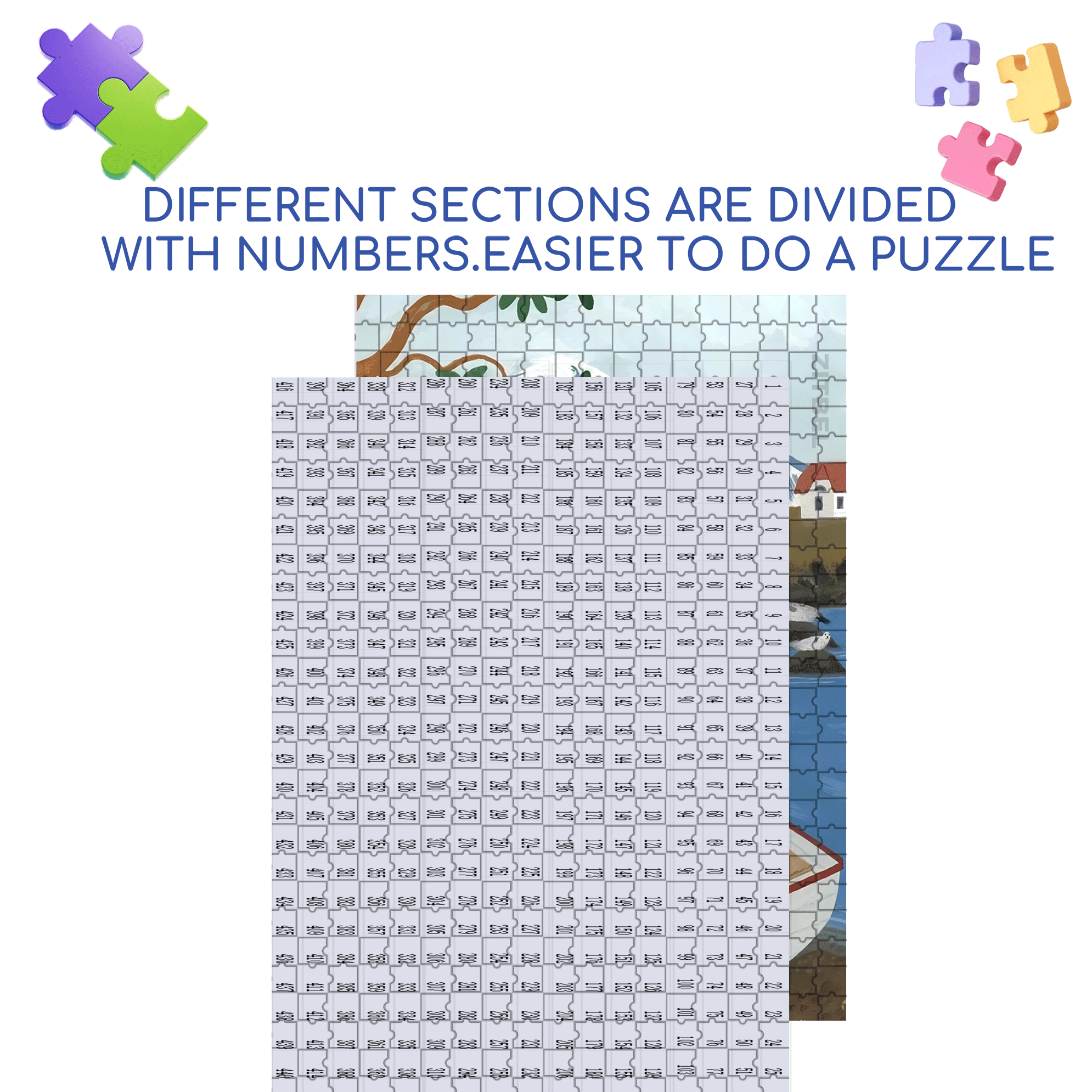 Animal Friends 9 500pcs/1000pcs Jigsaw Puzzle, Scratch-Resistant, Interactive Family Game & Brain-Boosting DIY Decor, Perfect for Halloween, Christmas & New Year Gifts, Family Puzzle Game