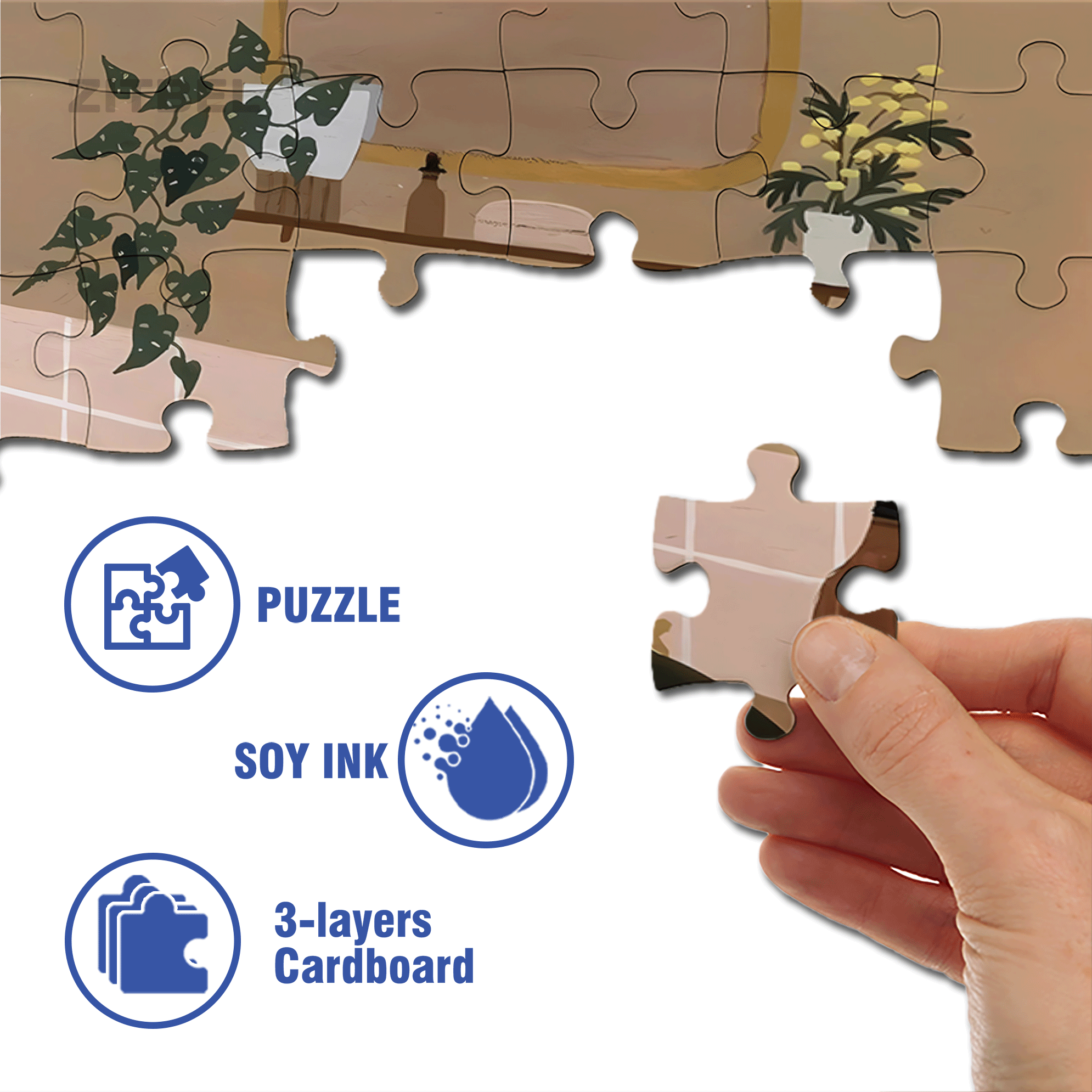 Animal Friends 500pcs/1000pcs Jigsaw Puzzle, Scratch-Resistant, Interactive Family Game & Brain-Boosting DIY Decor, Perfect for Halloween, Christmas & New Year Gifts, Family Puzzle Game
